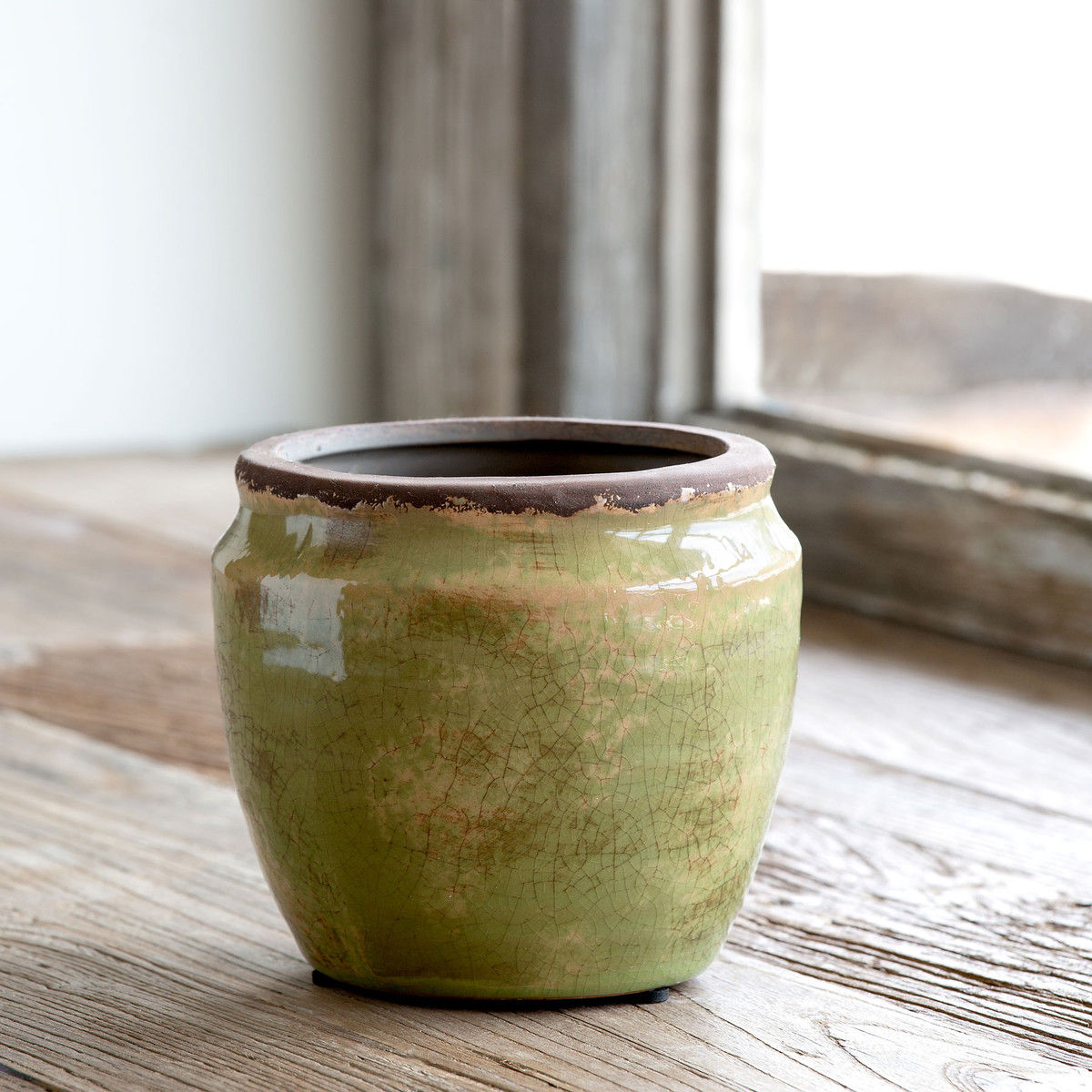 Chartreuse Glazed Ginger Jar, Medium