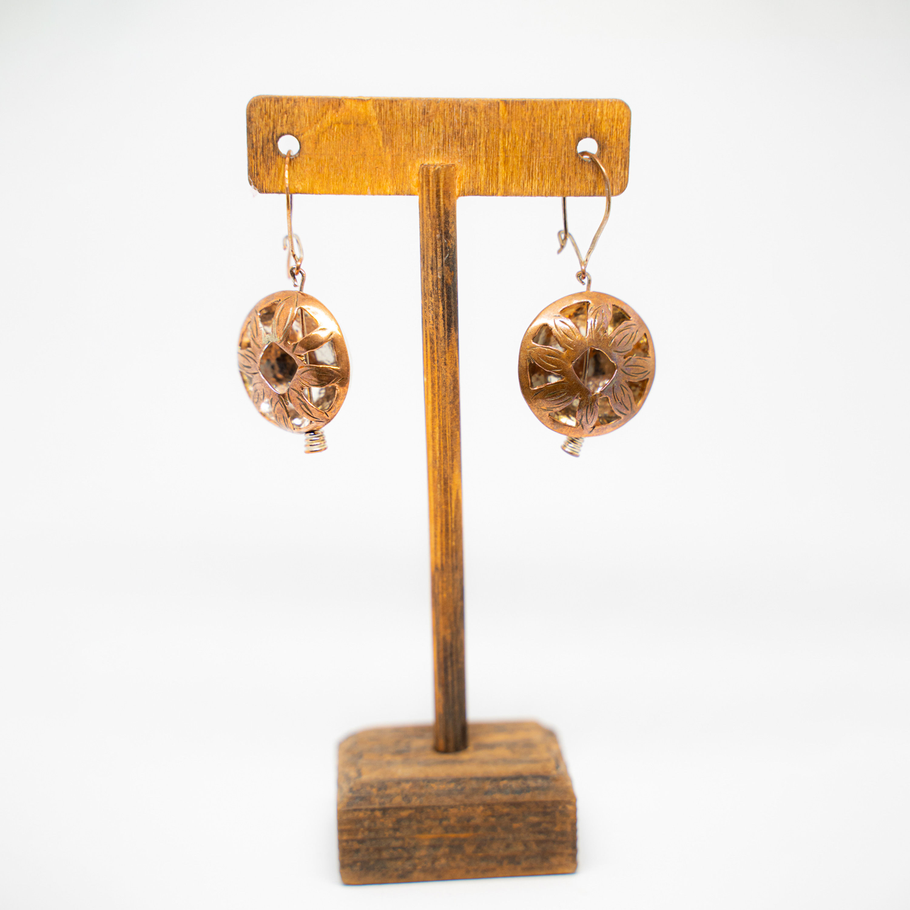 Aretes Colgante en Cobre y Plata