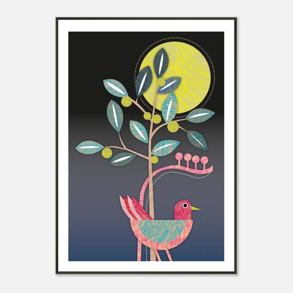 NACHTLANDSCHAFT II - Poster im Metallrahmen