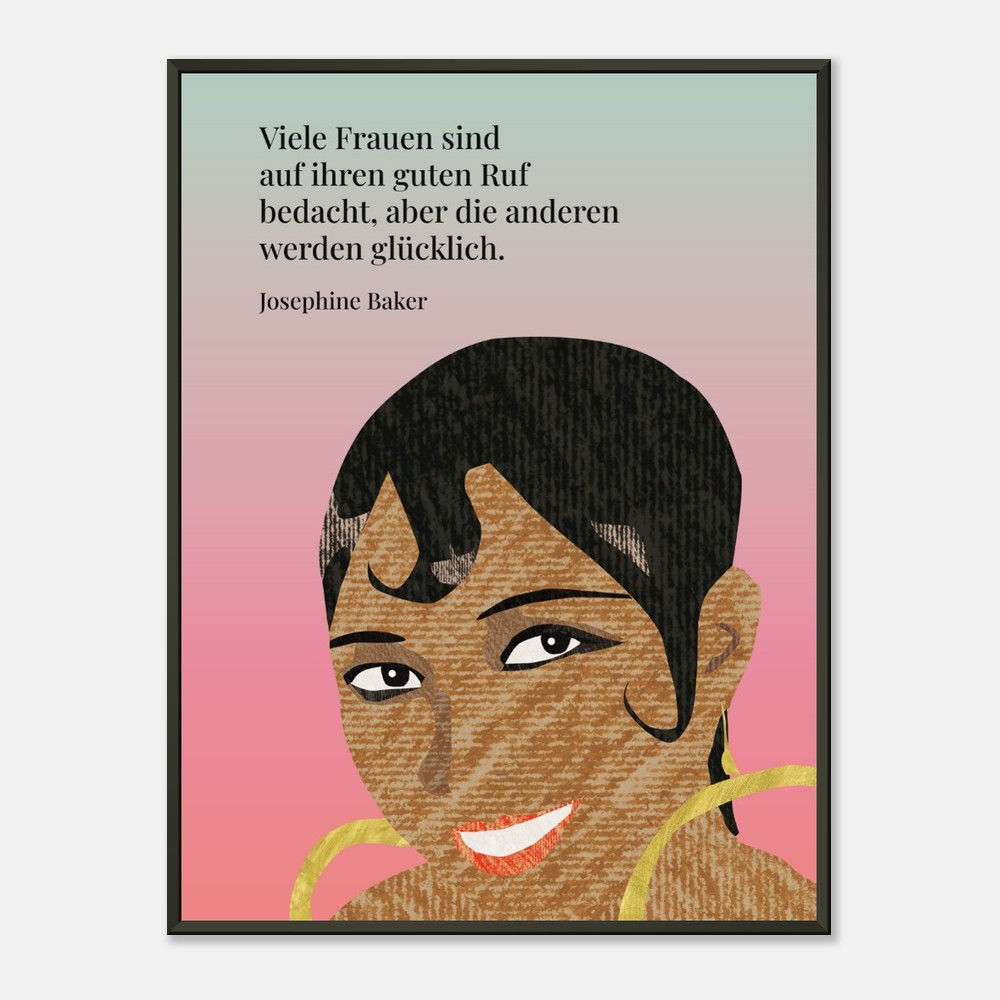 Josephine Baker-Poster im Metallrahmen