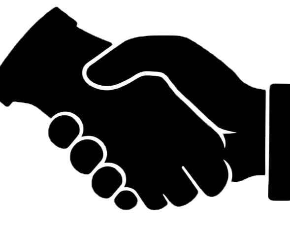 hand shake icon fill in with black colour and transparent background .png