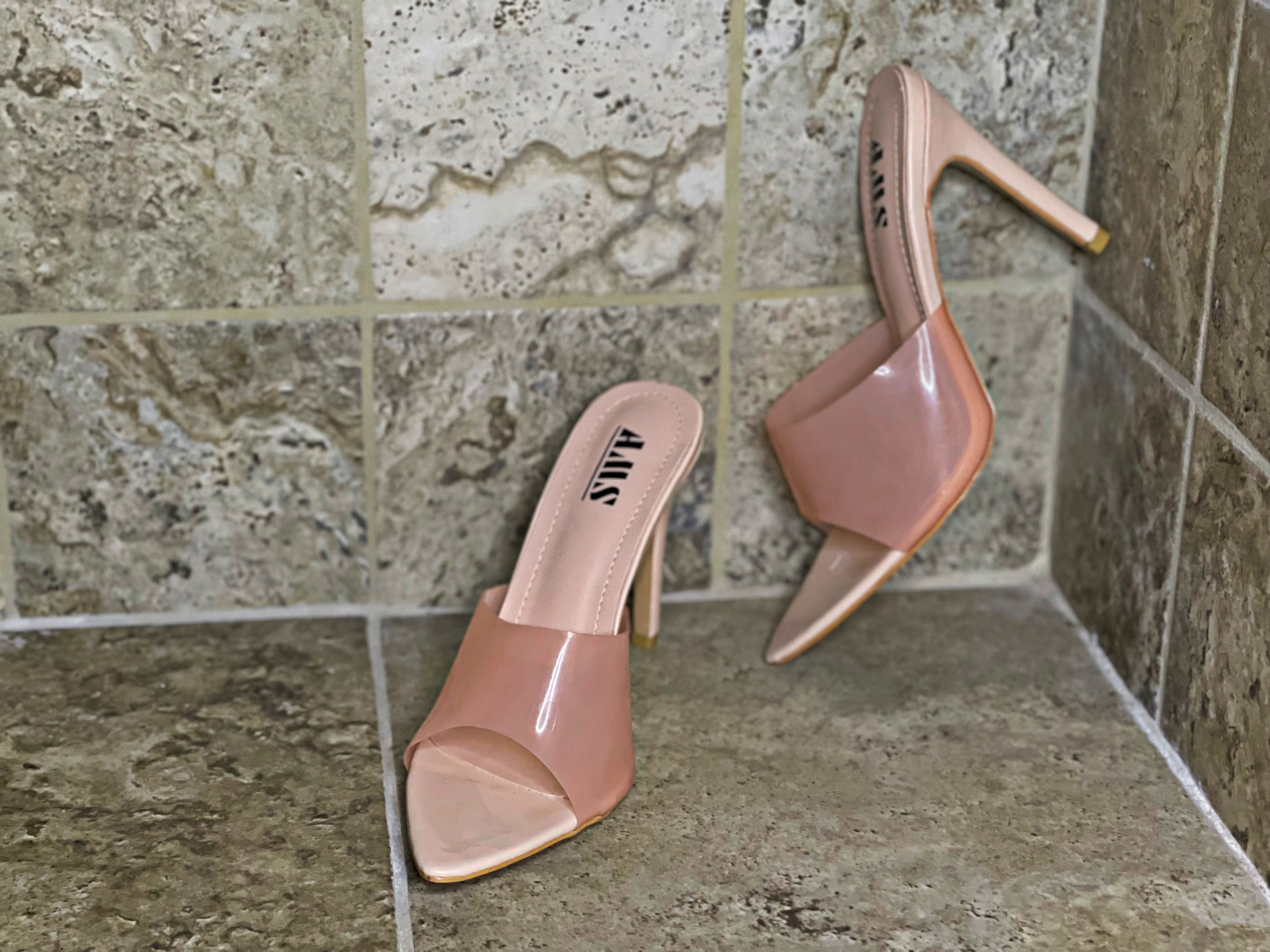 Blush Lucite Stilleto Sandal