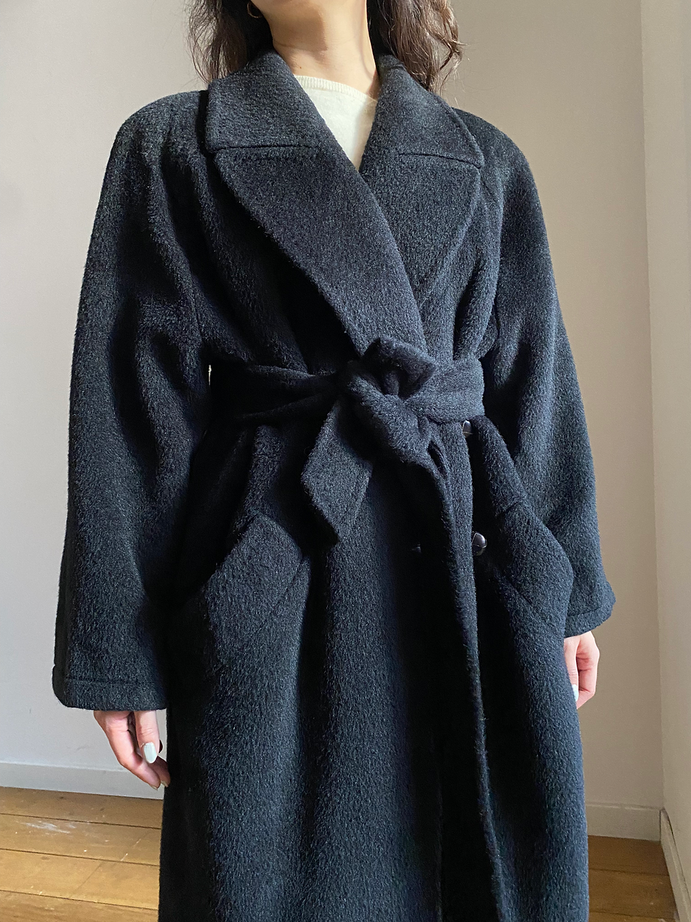 Miniatura: 80s Alpaca Belted Coat 