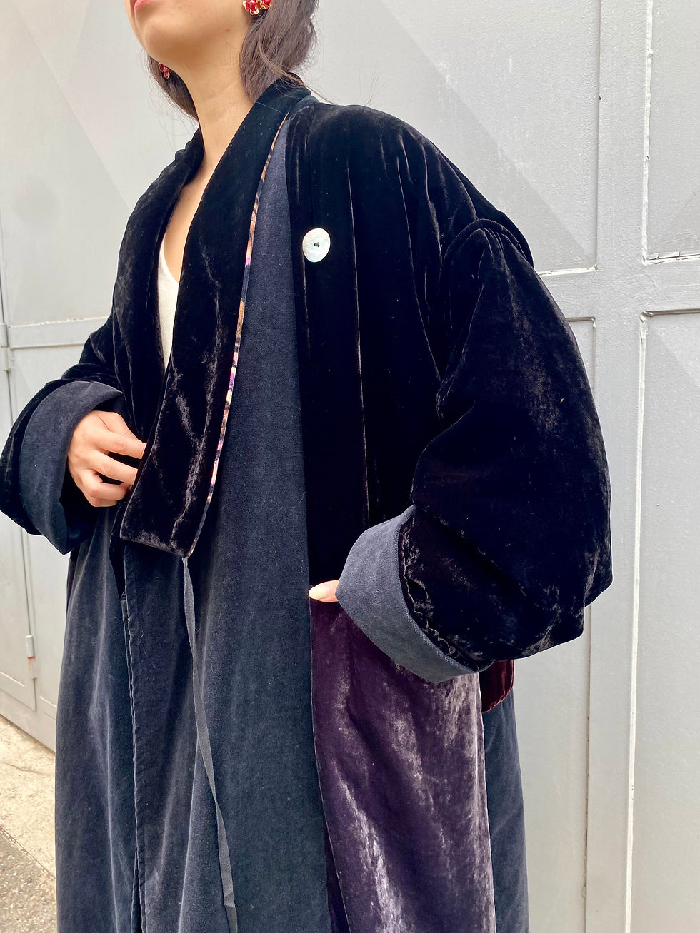 Miniatura: Japanese Silk Velvet Quilted Kimono