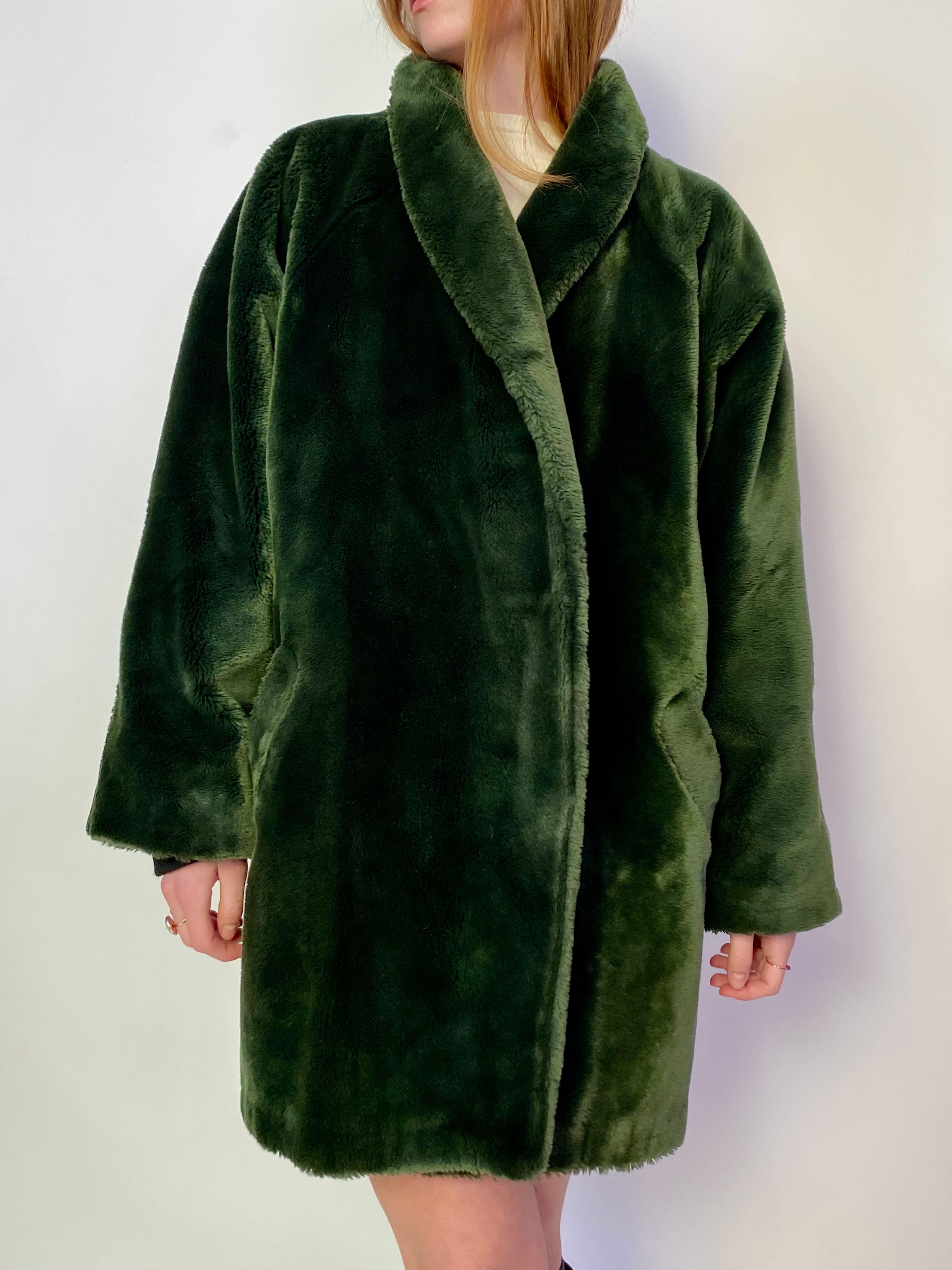 80s Green Faux Fur 