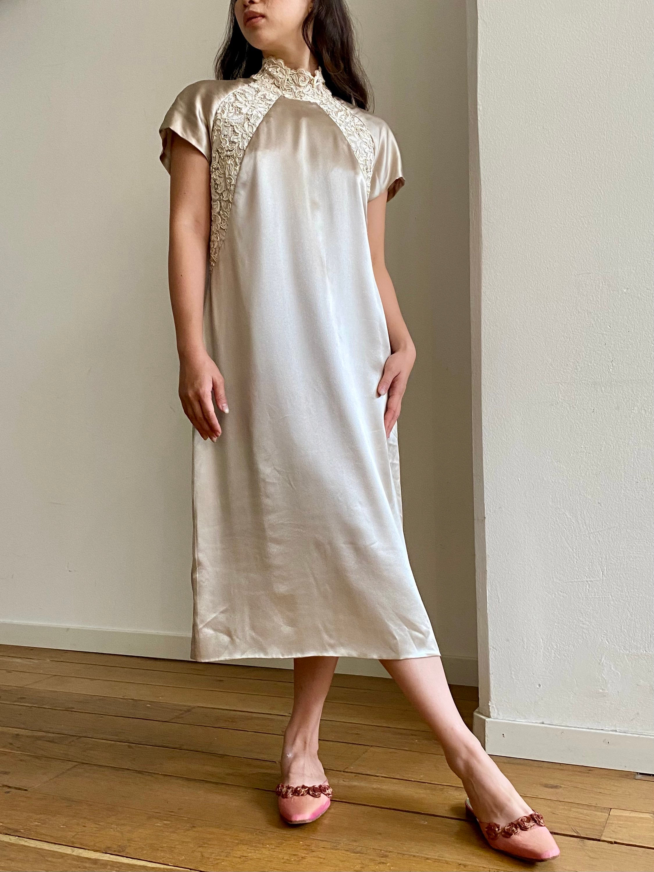 80s Tailored Silk Dress