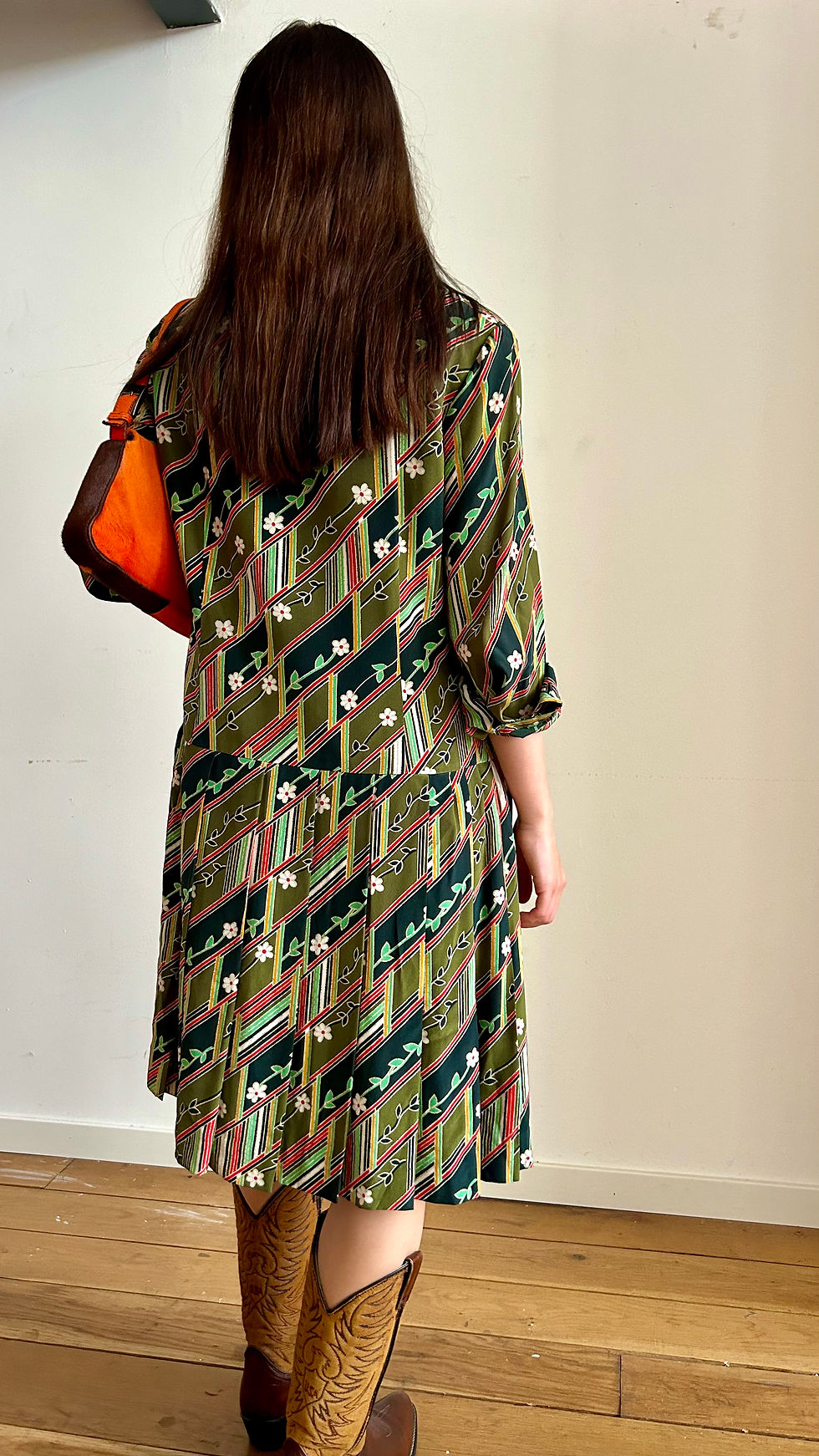 Miniatura: 70s Pure Silk Pleated Dress 