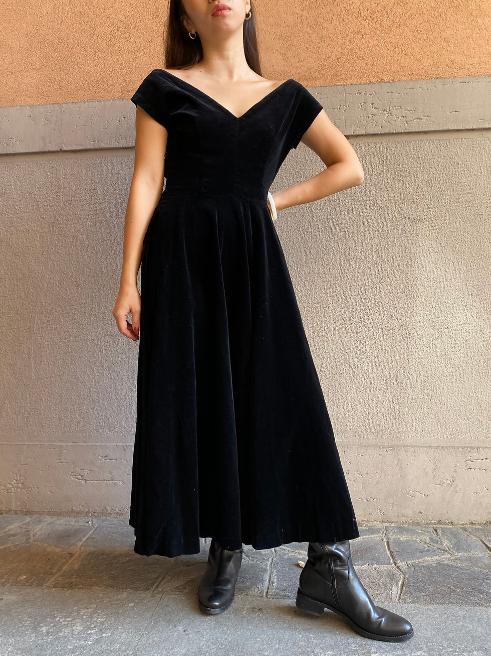 Miniatura: 60s Black Velvet Dress 