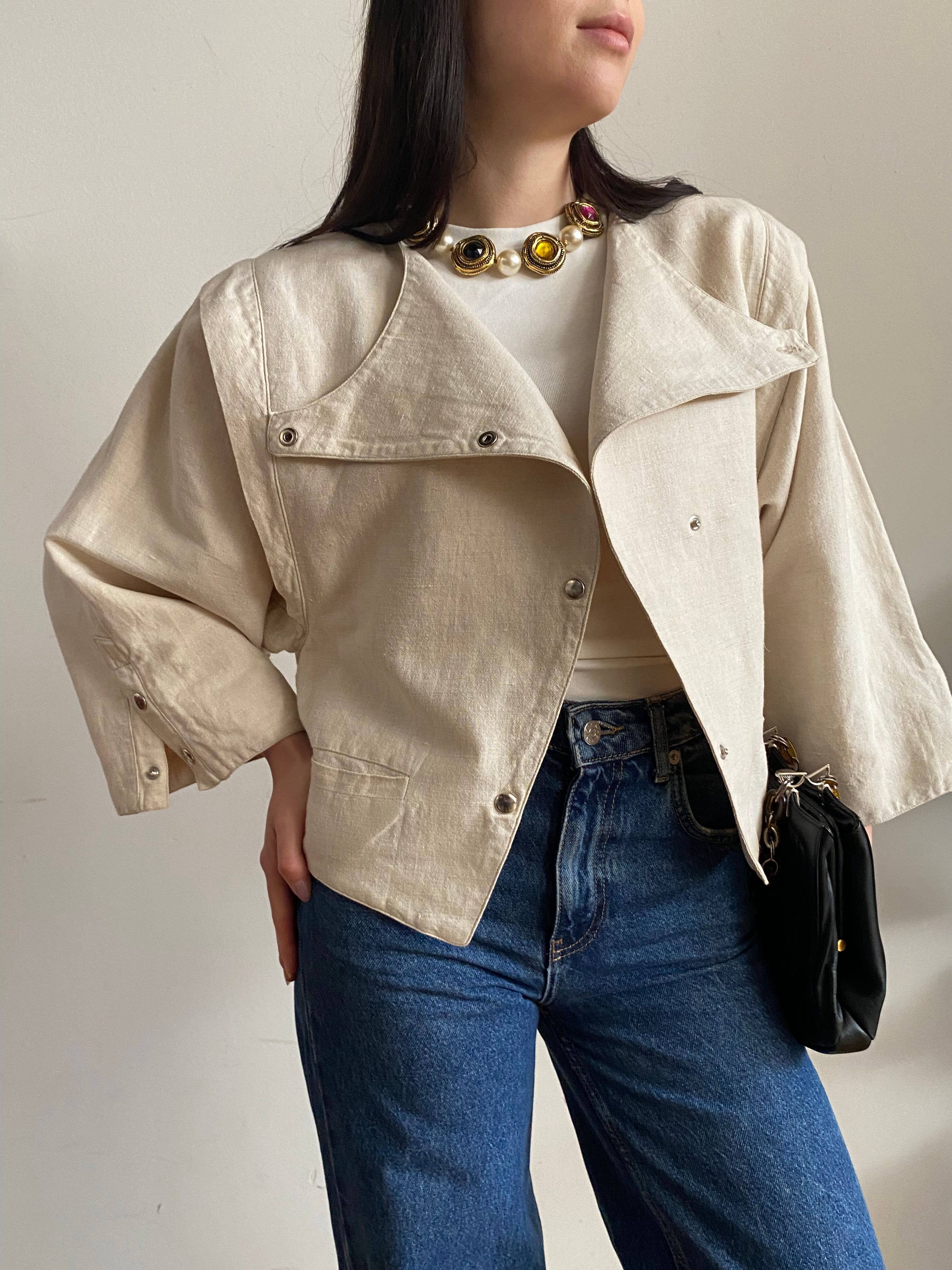 80s Raw Linen Jacket