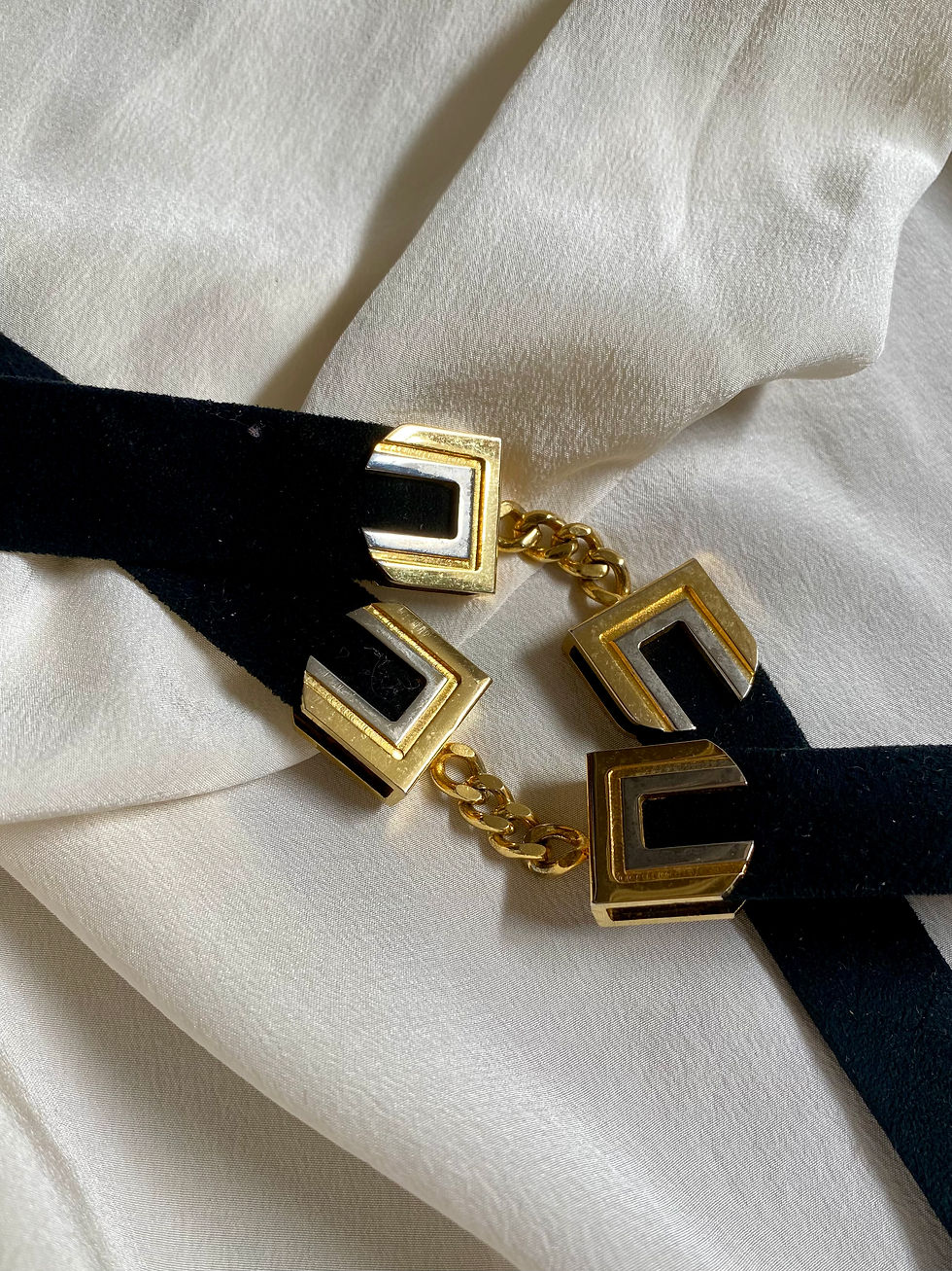 Miniatura: 70s Black Suede Jewel Belt 