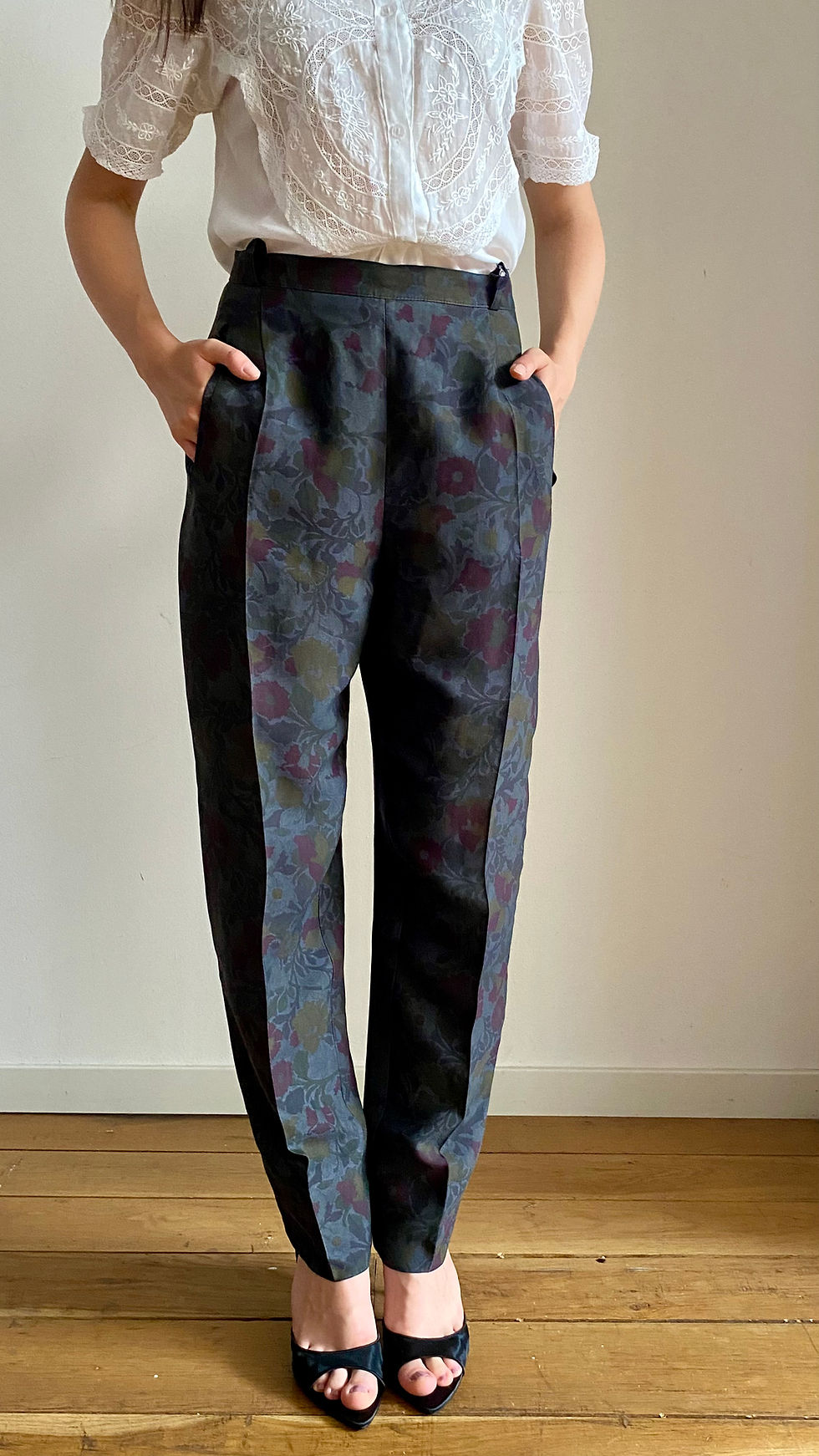 Miniatura: 80s Silk Blend Floral Pants 
