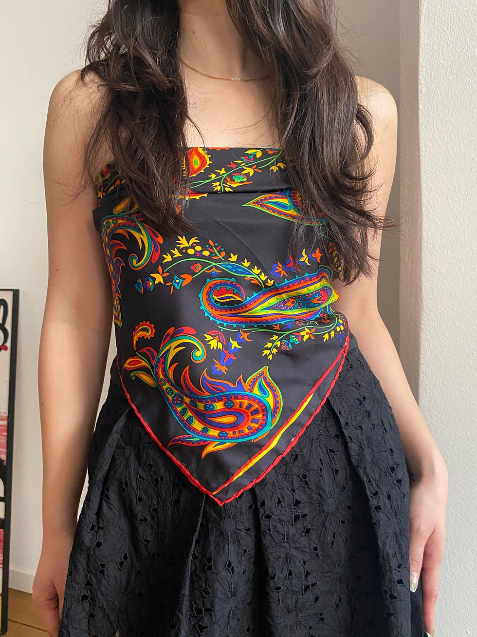 Miniatura: 80s Paisley Maxi Silk Scarf 