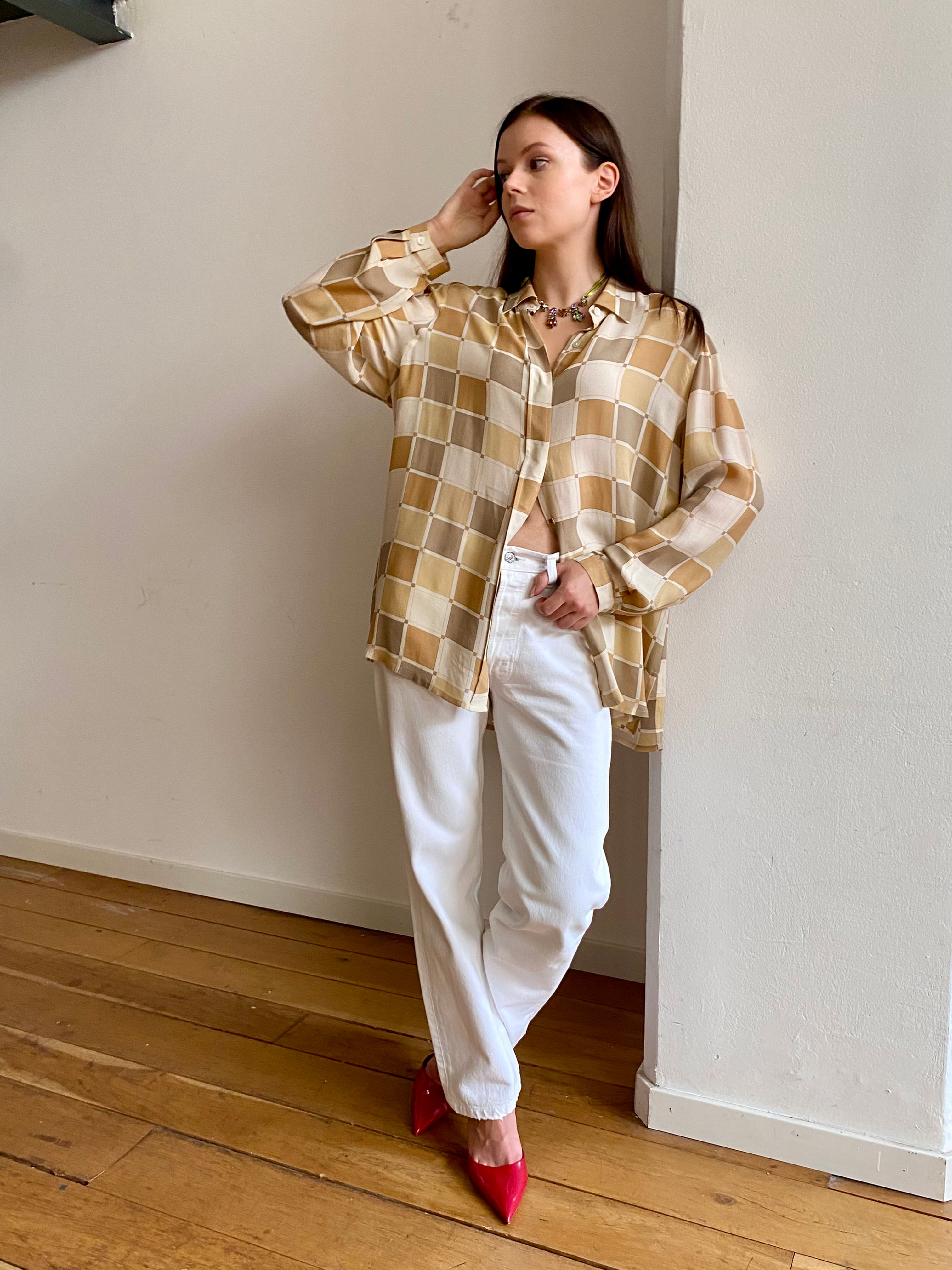 Oversized Pure Silk Shirt