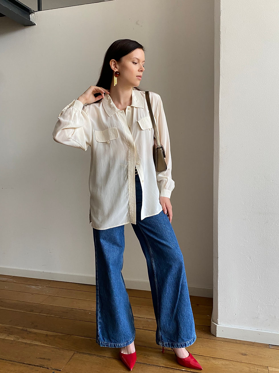 Miniatura: Pure Silk Cream Shirt 
