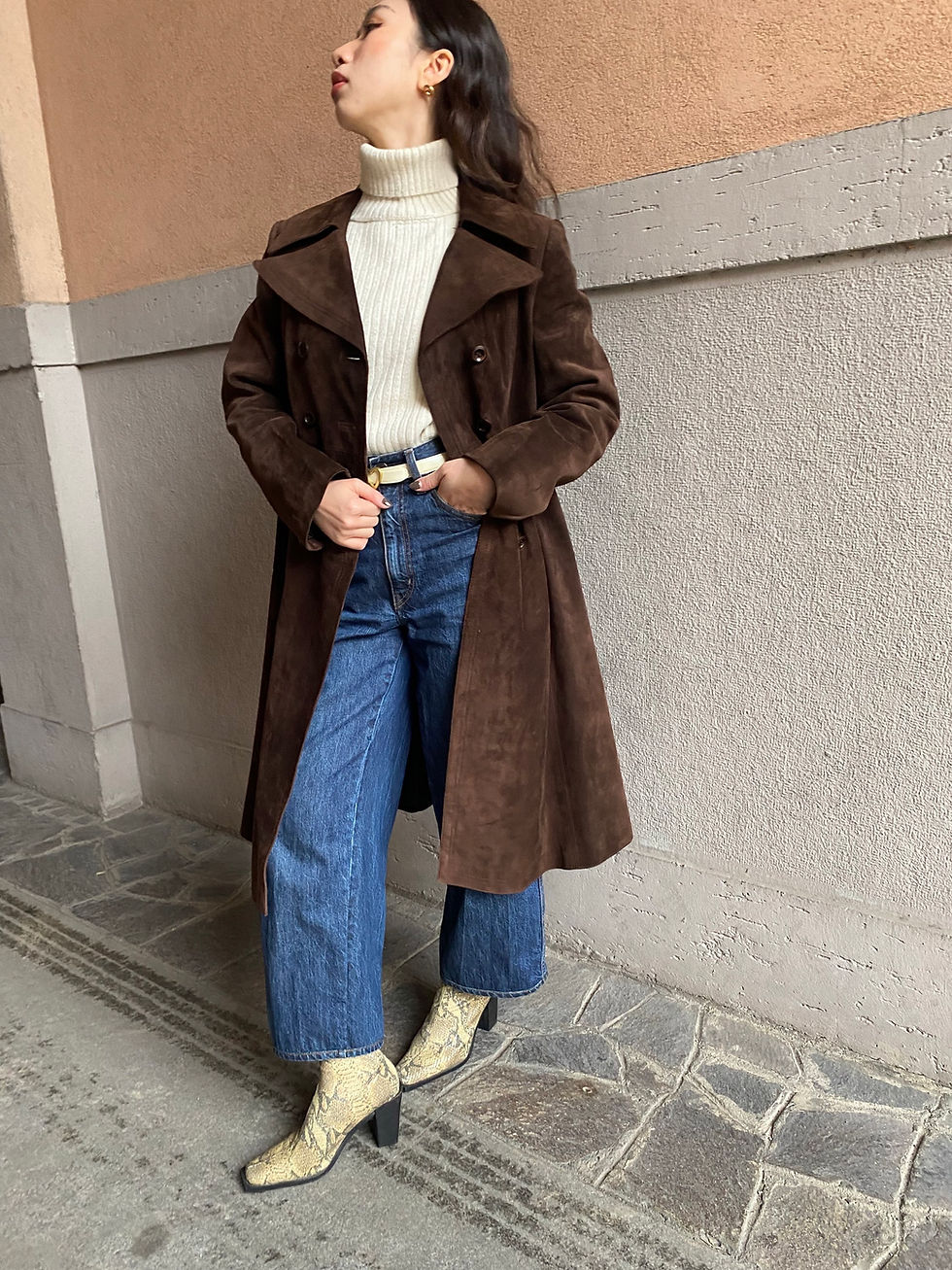 Miniatura: Chocolate Suede Trench 