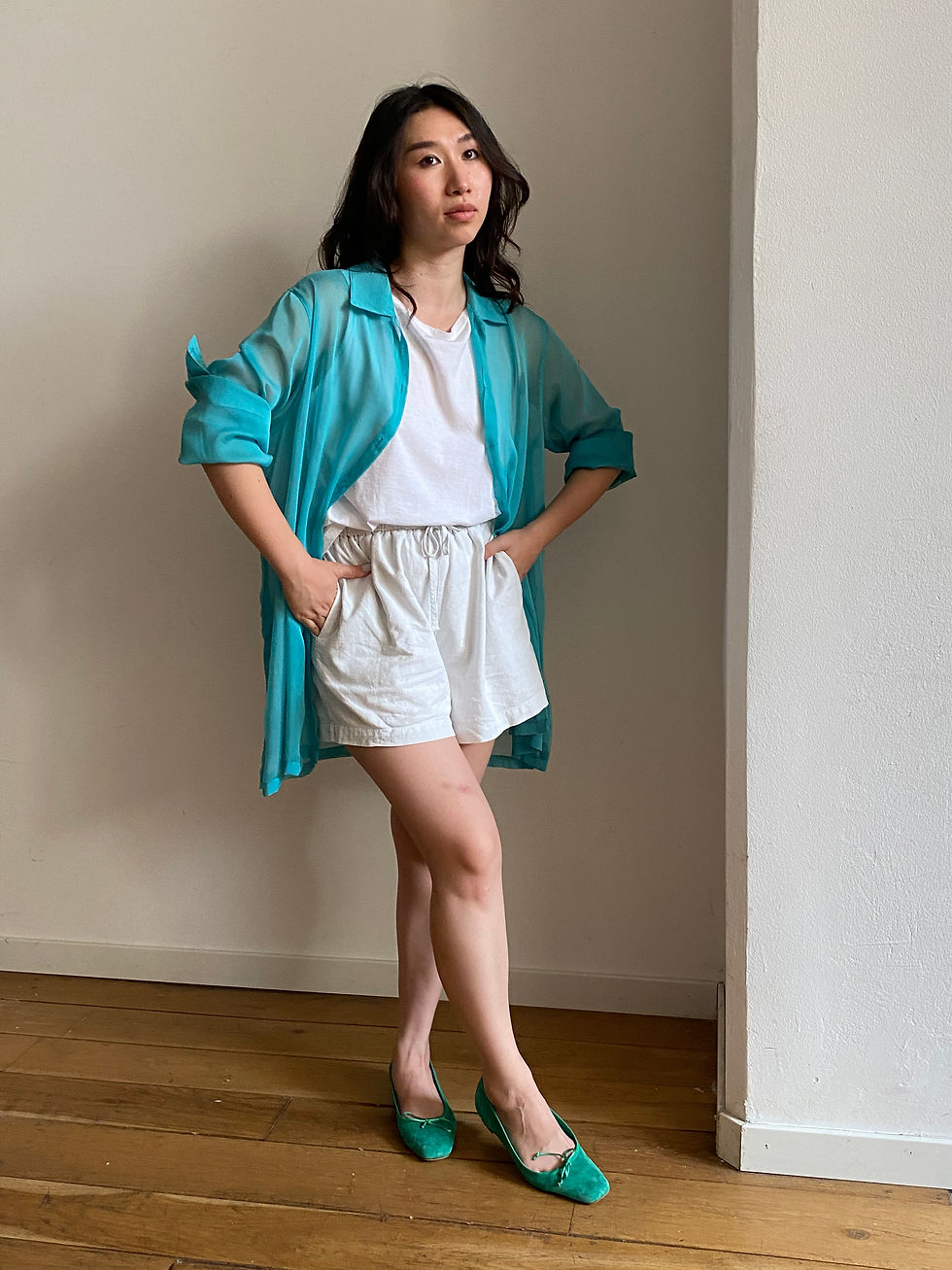 Miniatura: Turquoise Velure Shirt 