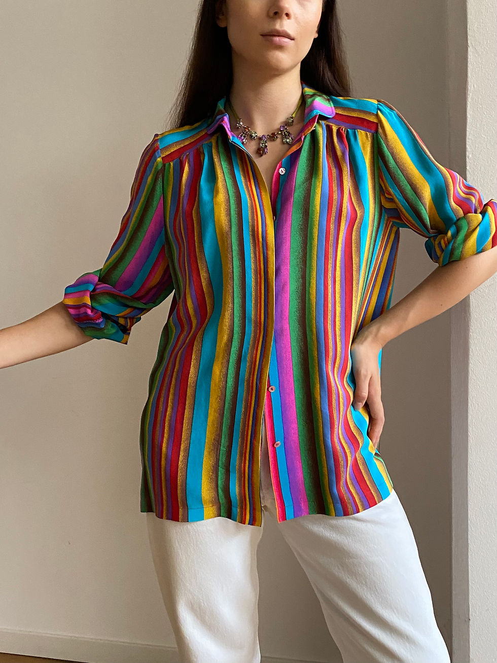 Miniatura: Renato Balestra Striped Silk Shirt