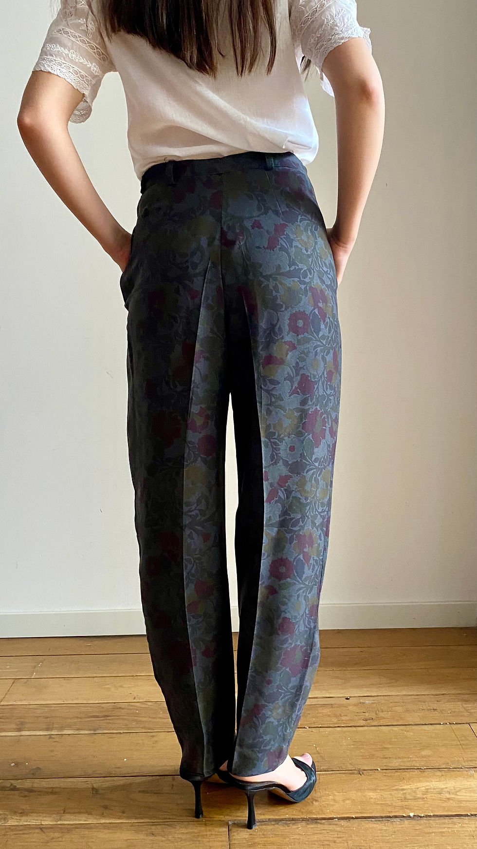 Miniatura: 80s Silk Blend Floral Pants 
