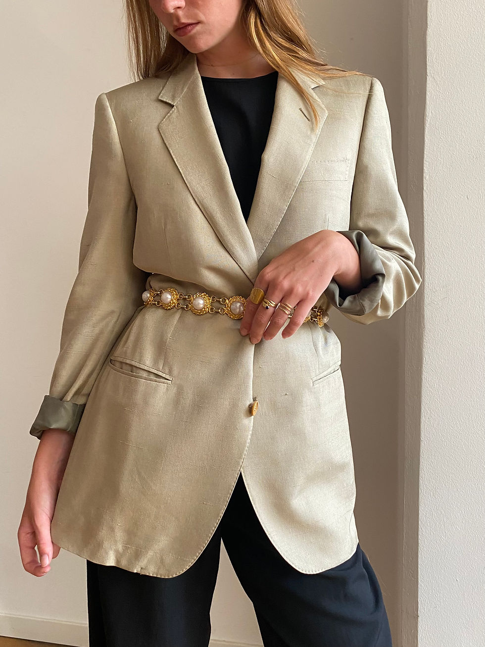 Miniatura: Pure Shantung Silk Blazer 