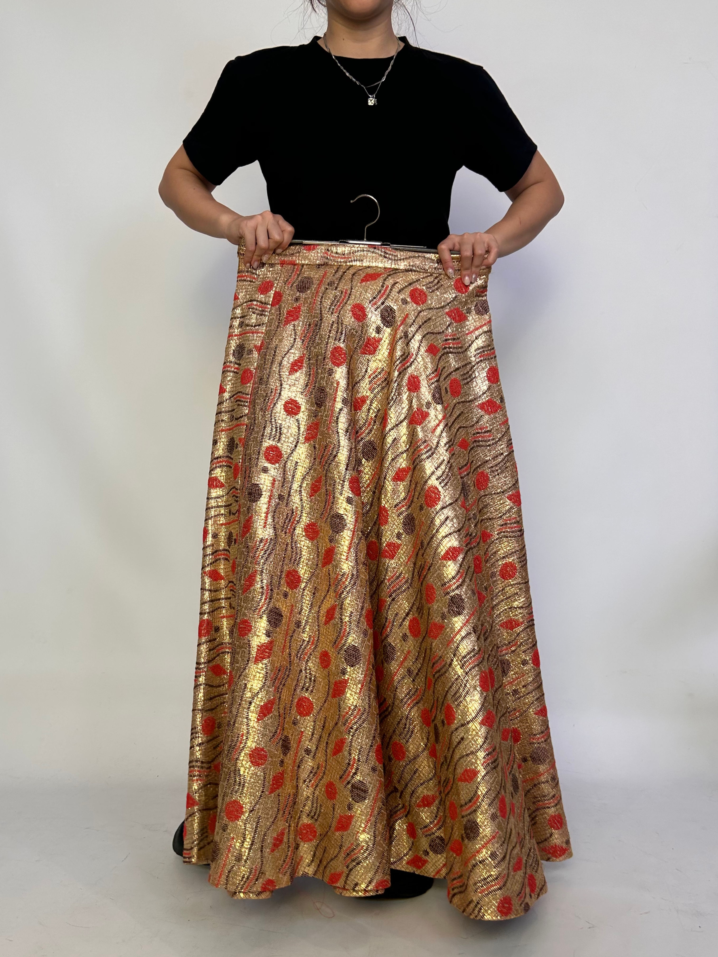 Tailored wool / lurex round Skirt