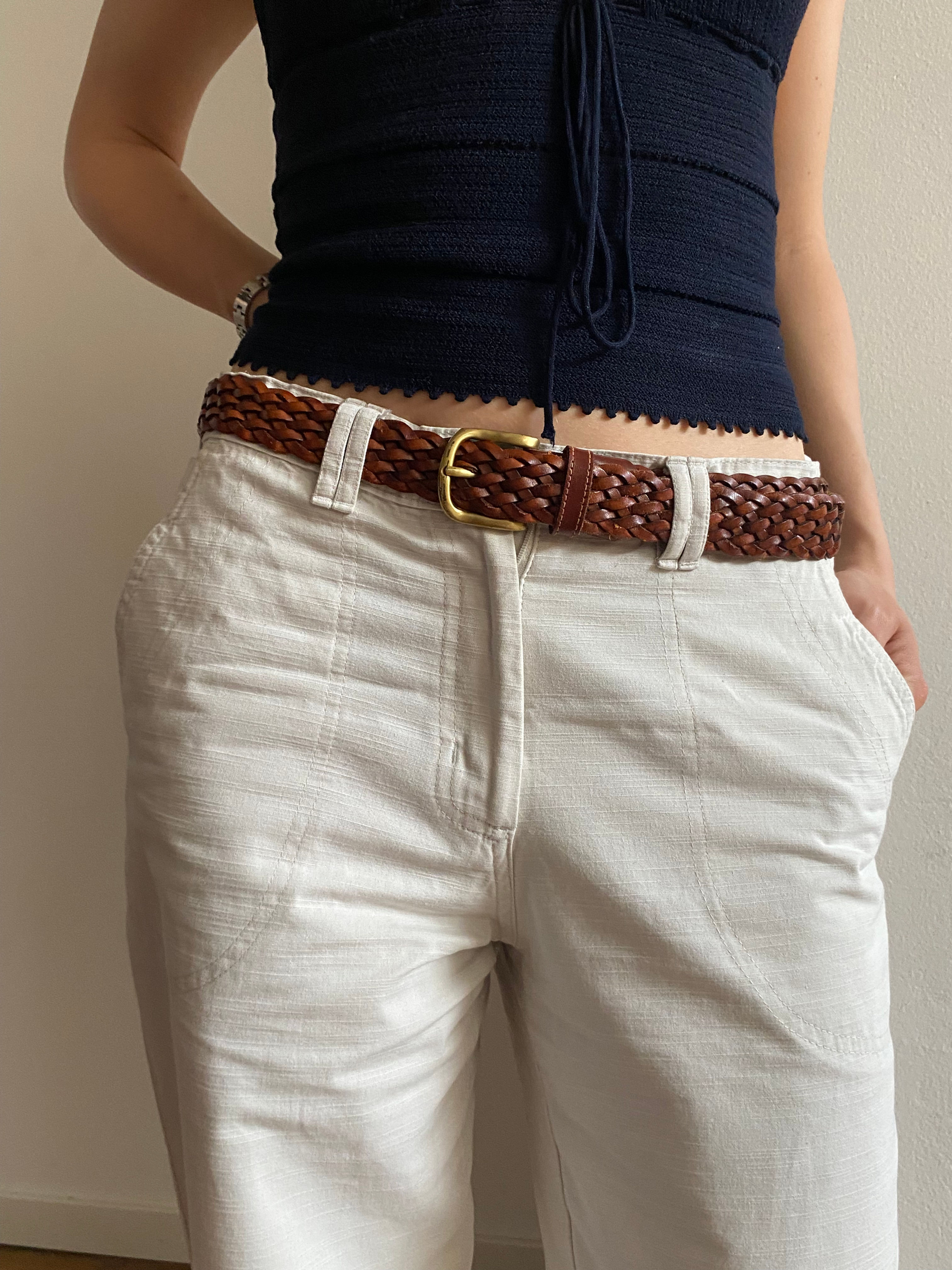 80s Wooven Leather Belt