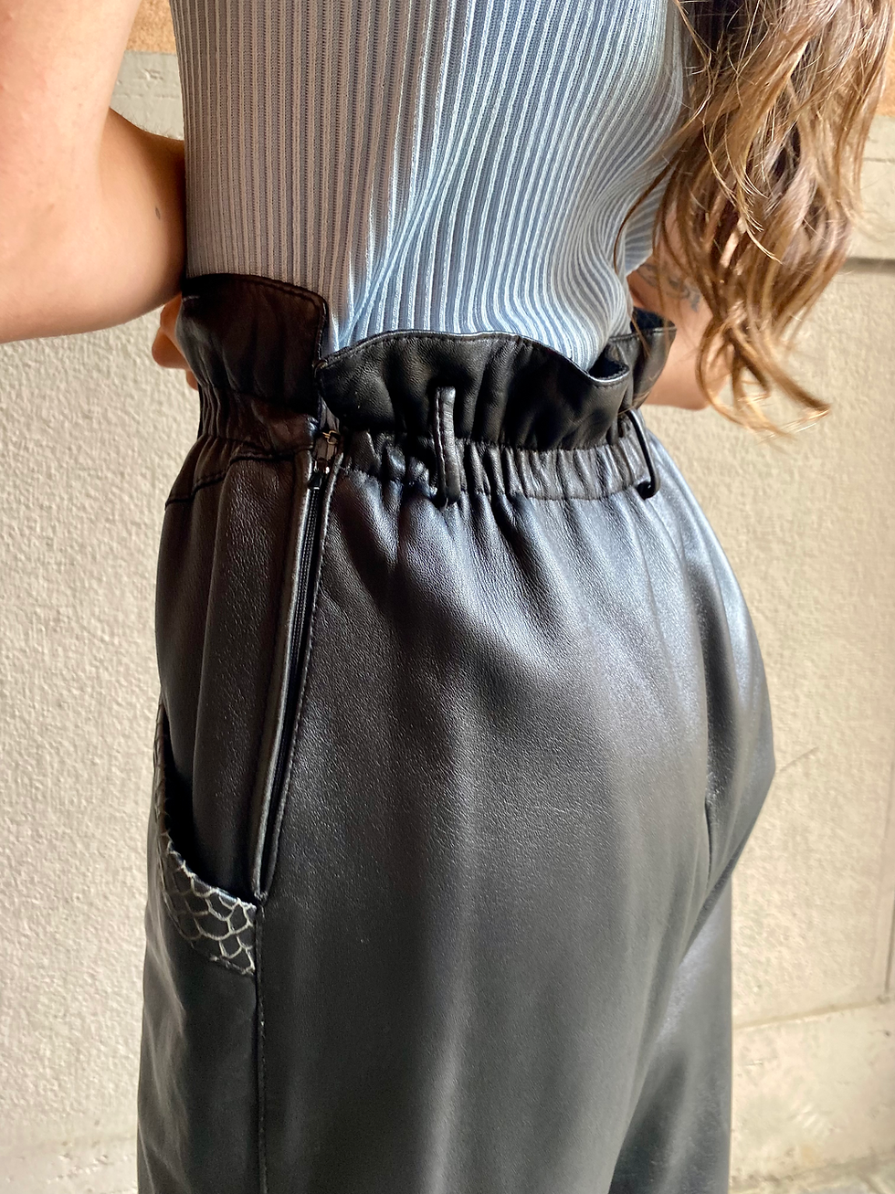 Miniatura: 80s High Waist Leather Pants