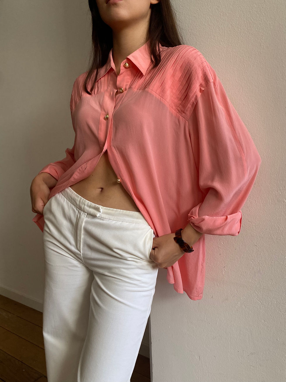 Miniatura: Pure Silk Pink Shirt 