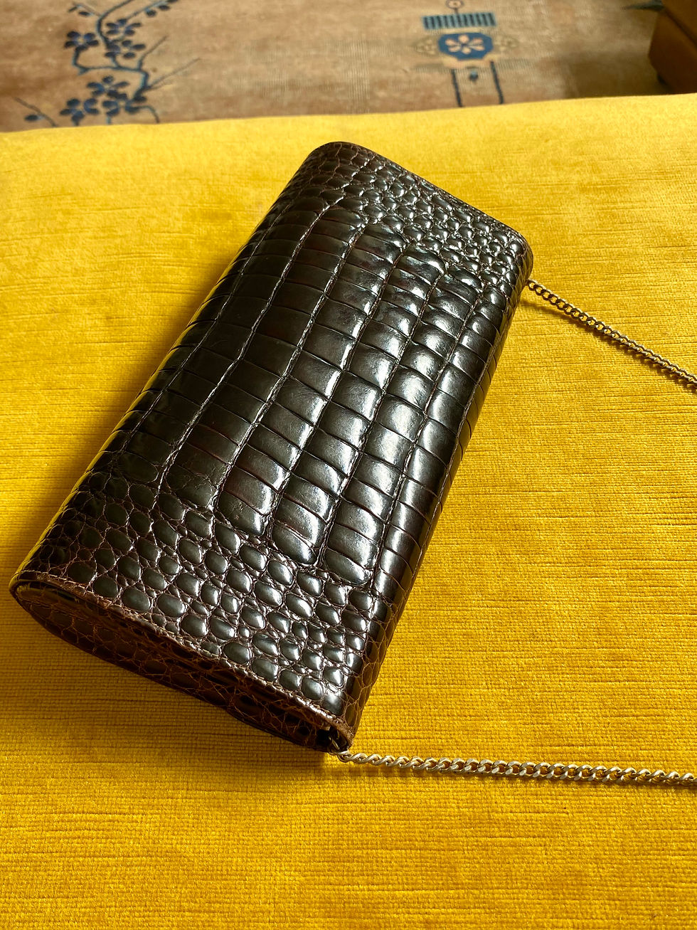 Miniatura: 70s Crocodile Chocolate Clutch 
