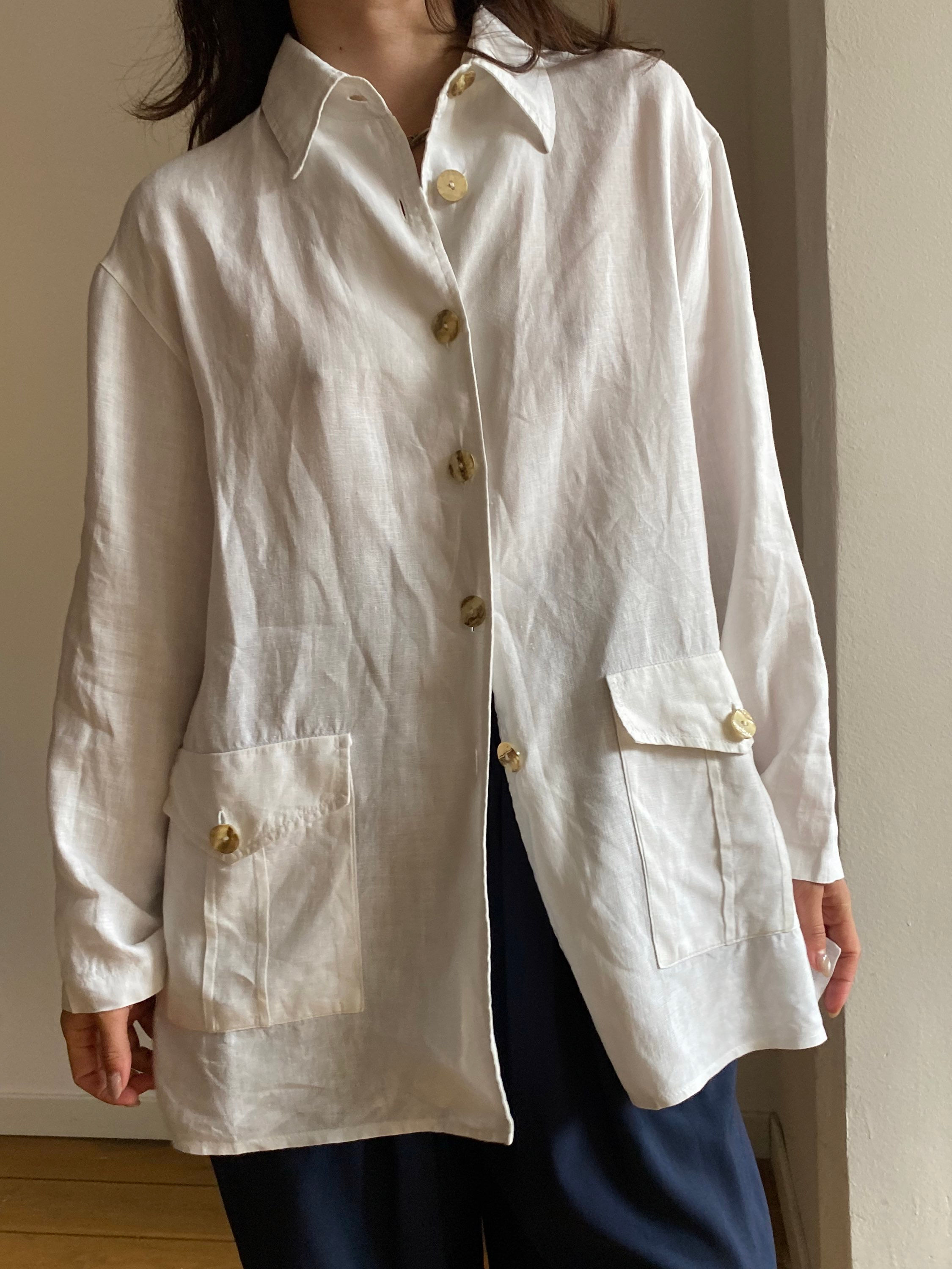White Linen Shirt / Jacket