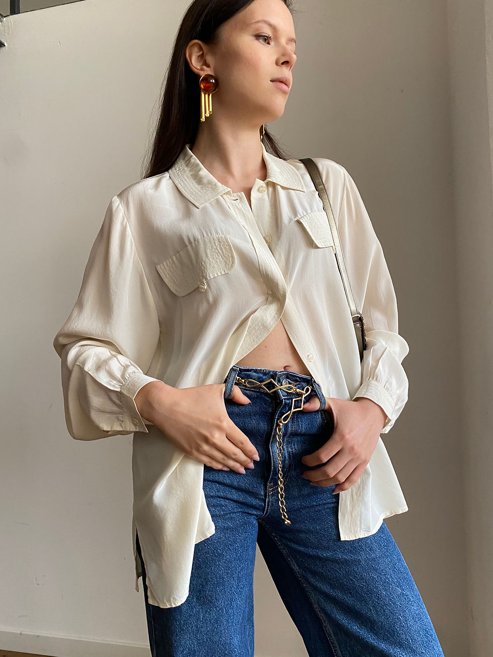 Miniatura: Pure Silk Cream Shirt 