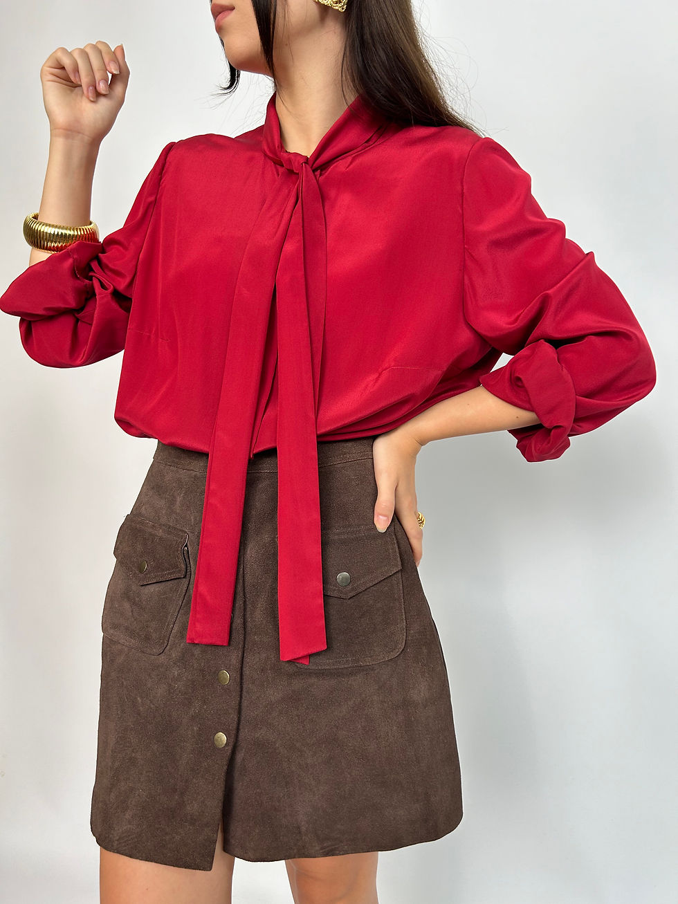 Miniatura: Burgundy Silk Blouse  