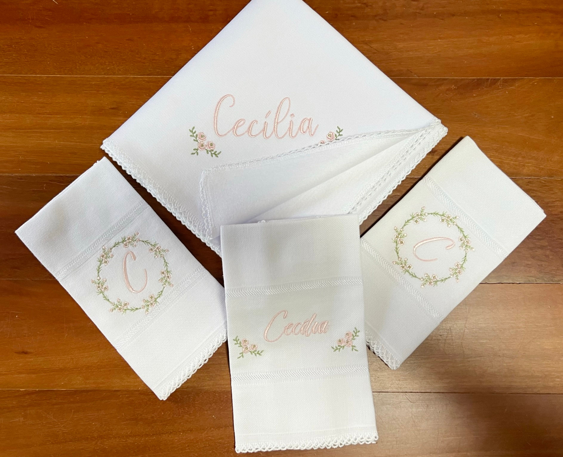 Kit floral Cecília - 4 peças