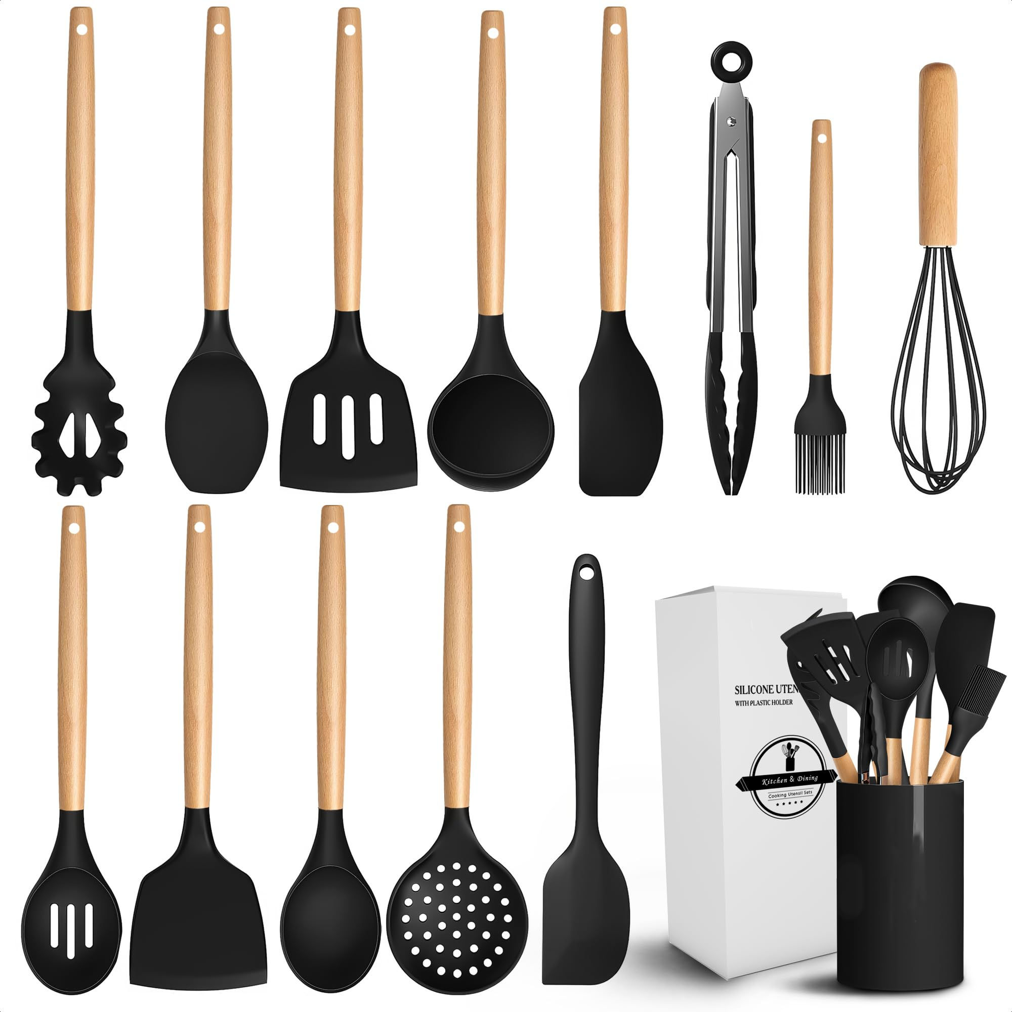 14Pcs Kitchen Utensils Set - Silicone Cooking Utensils Set Silicone Kitchen Uten