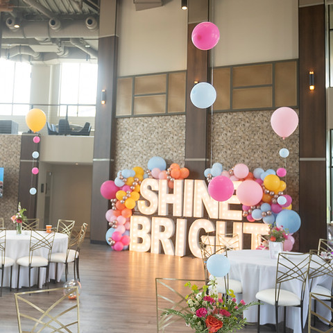 Balloons on Shine Bright Alpha-Lit marquees