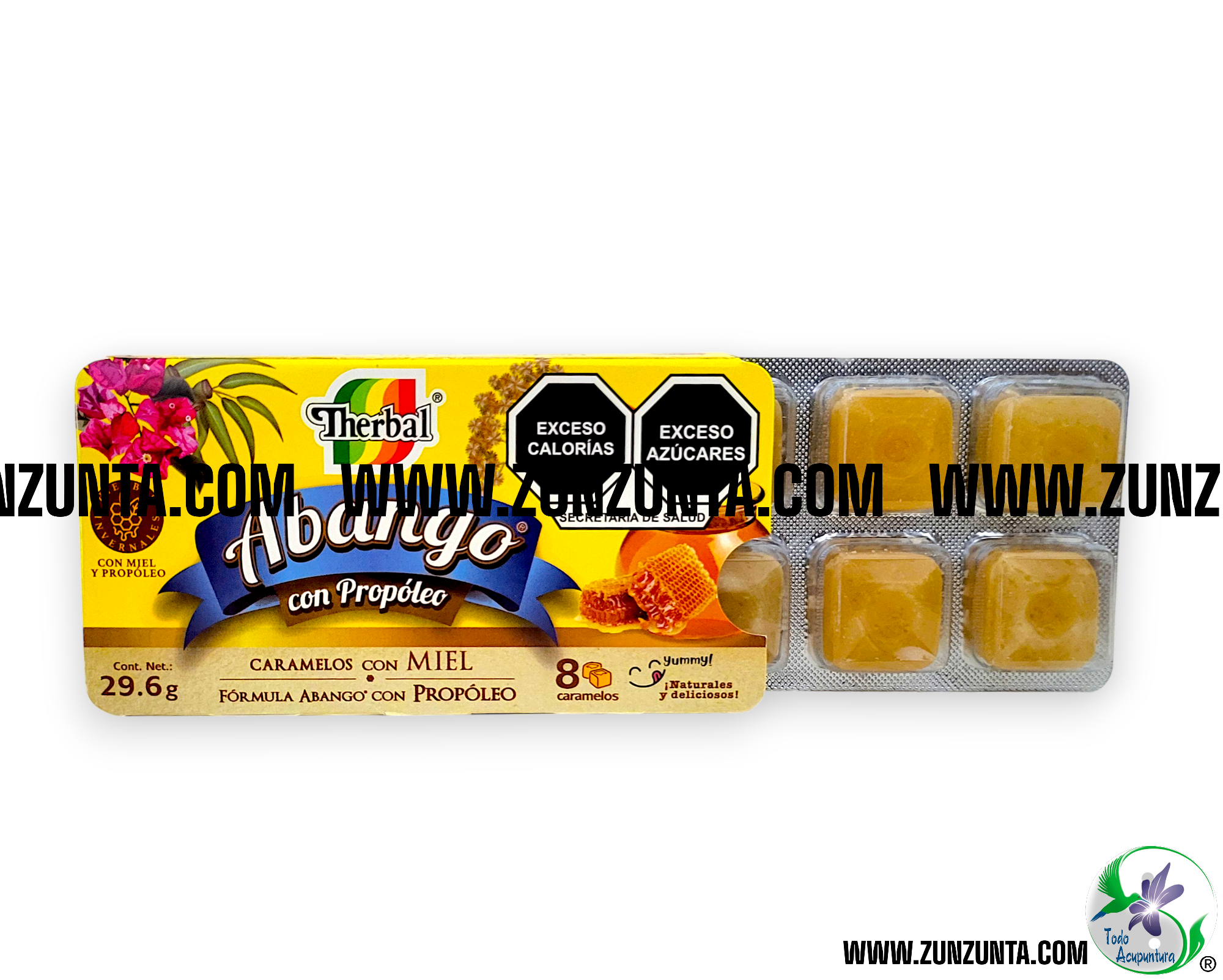 Pastillas de Miel ABANGO Para Refrescar la Garganta