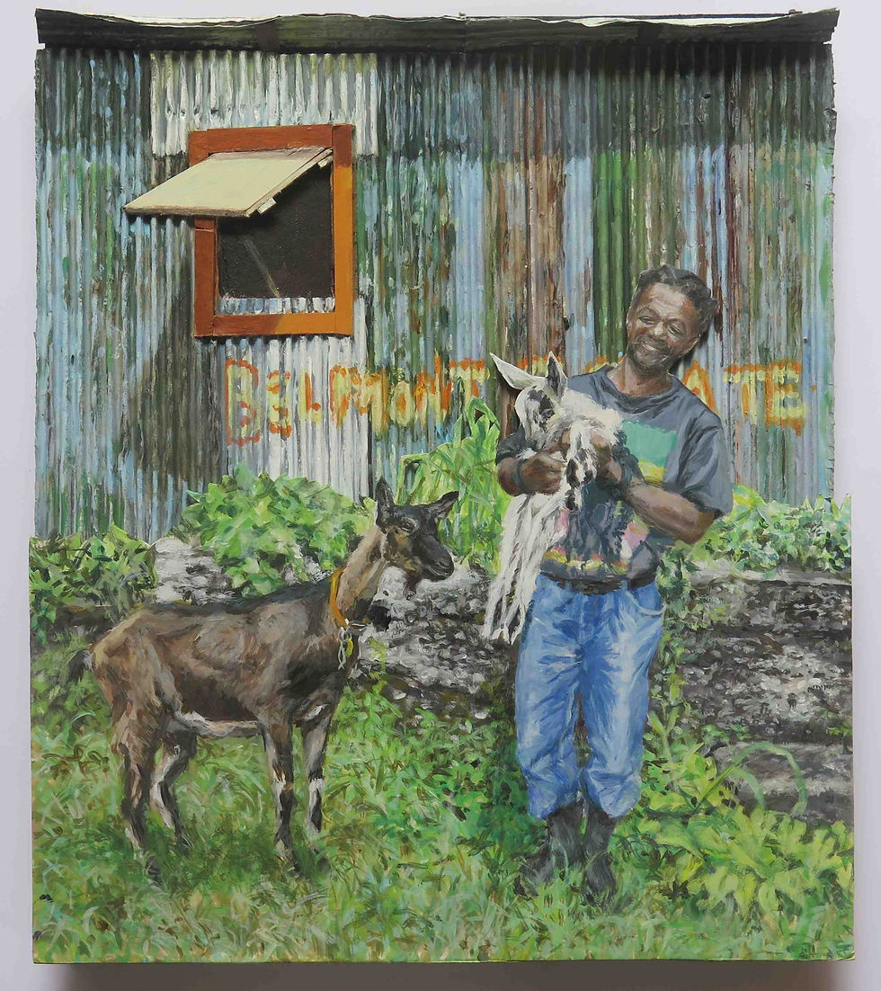 Layne,with the goats, Belmont Estate