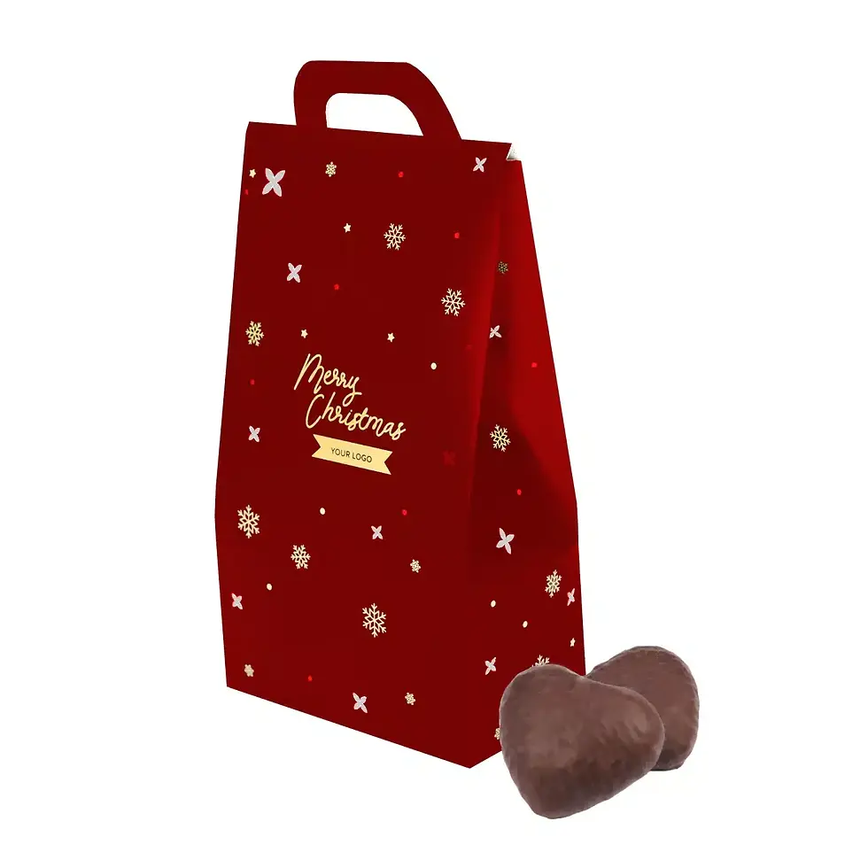 Miniatura: BUSTA ELEGANZA CON  "BISCOTTI  CUORE ALLO ZENZERO GLASSATO"