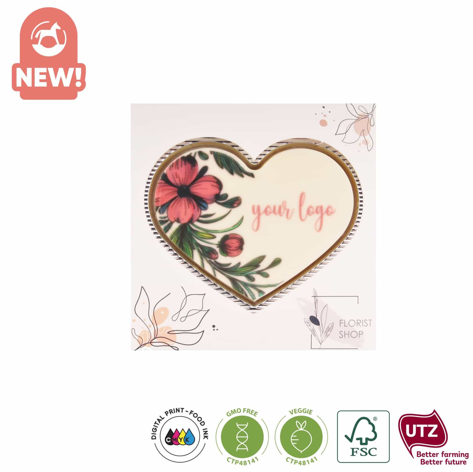 CONFEZIONE "CIOCCO CUORE" SERIGRAFIA ALIMENTARIA