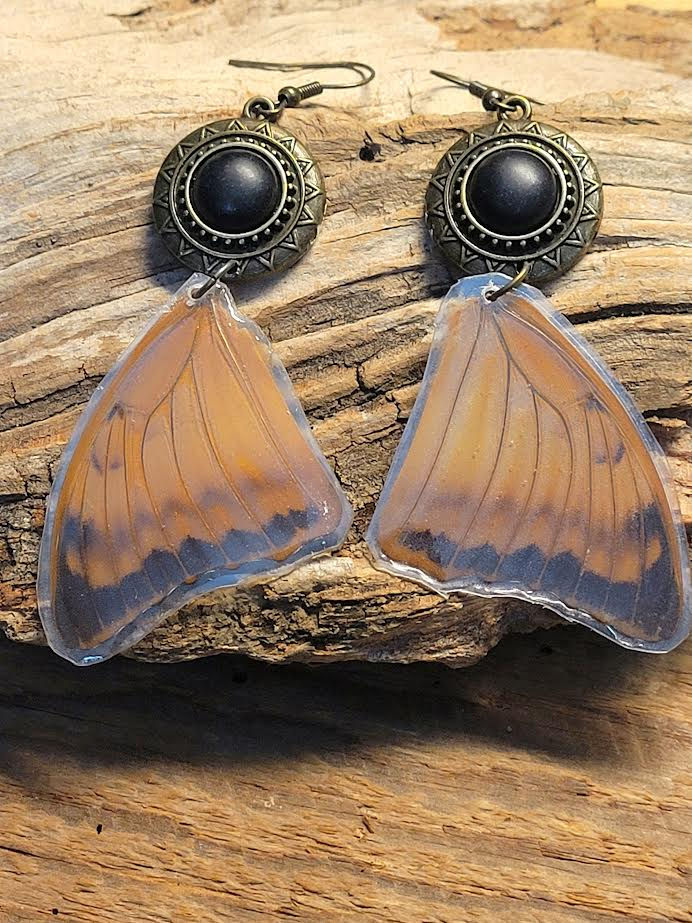 Tawny Rajah Butterfly Wing Earrings