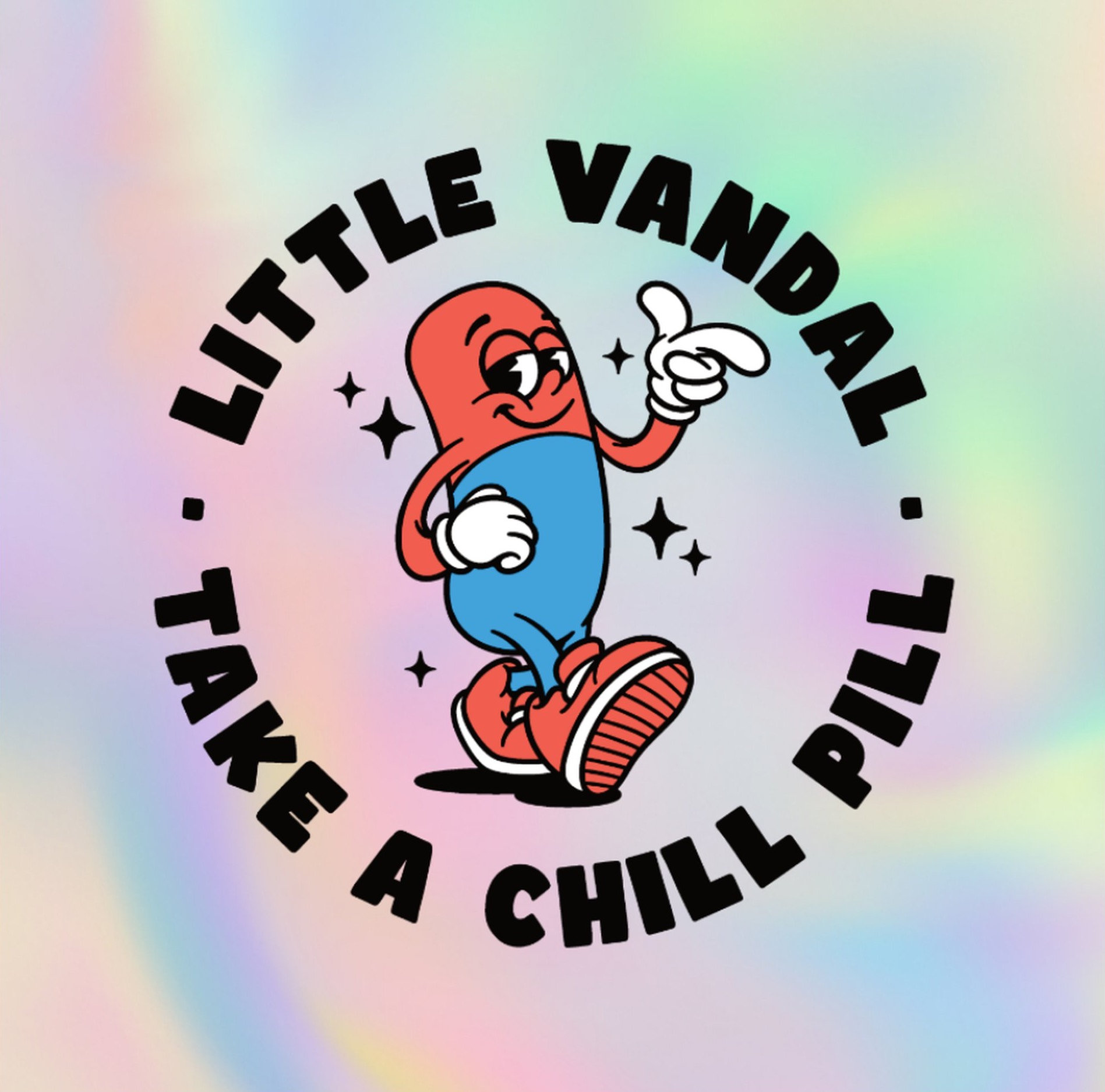Chill Pill' Holographic Sticker | Little Vandal