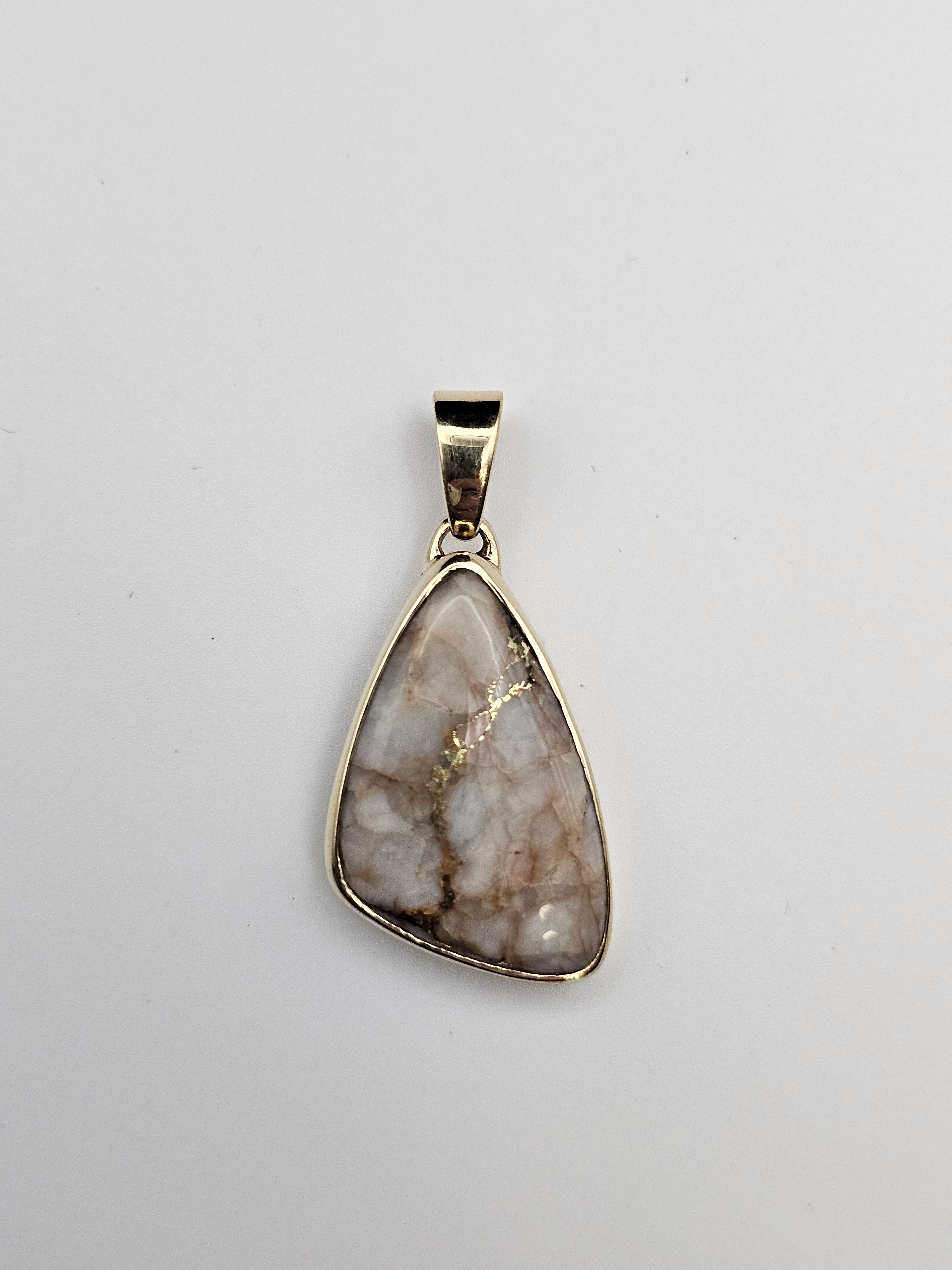 Badger Mine Milky White Gold-Bearing Quartz Pendant