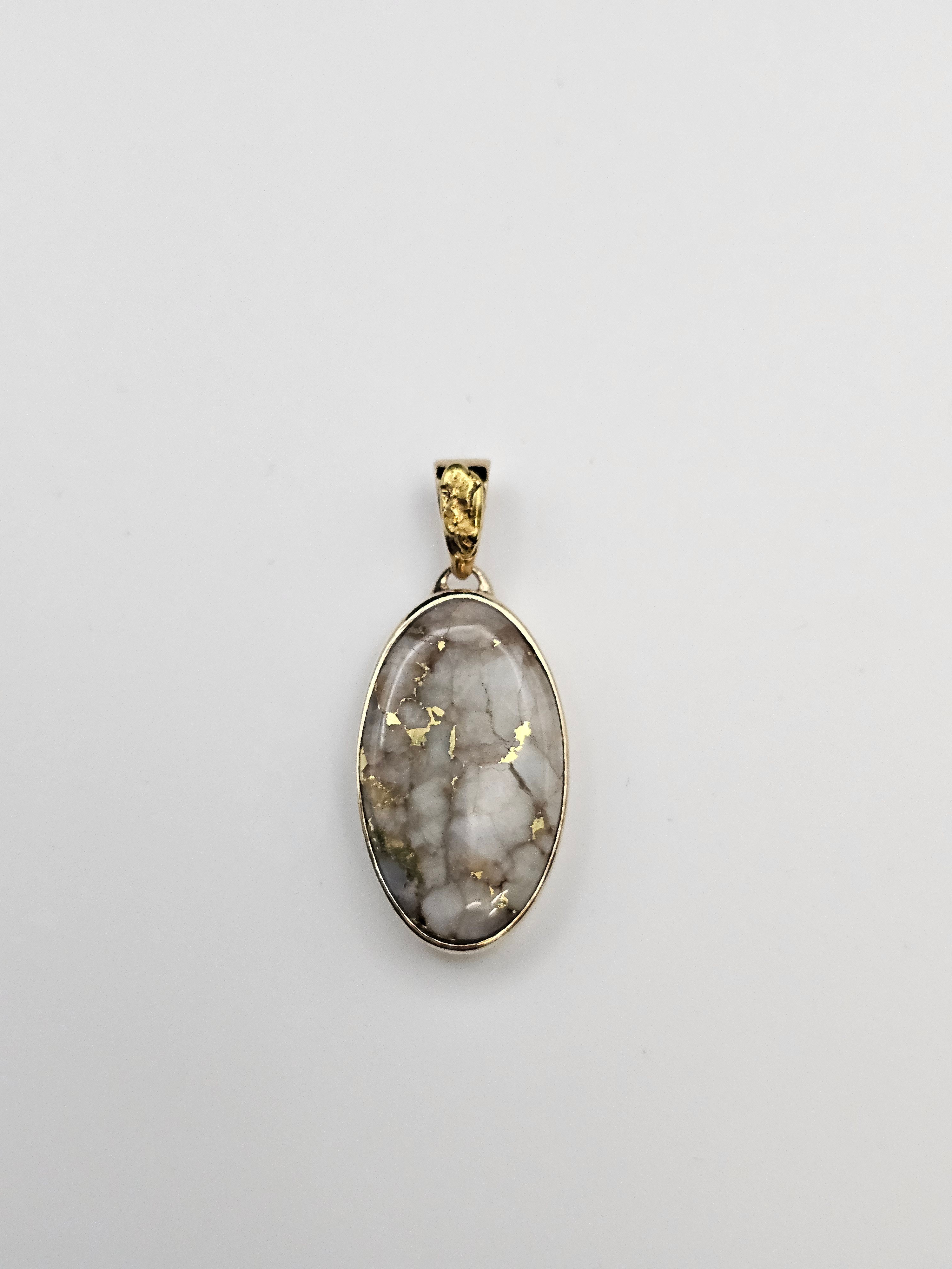 Mexico Gold-Bearing Quartz Pendant