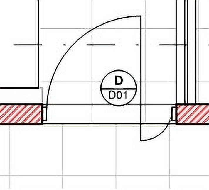 example of a pivot door with a door tag