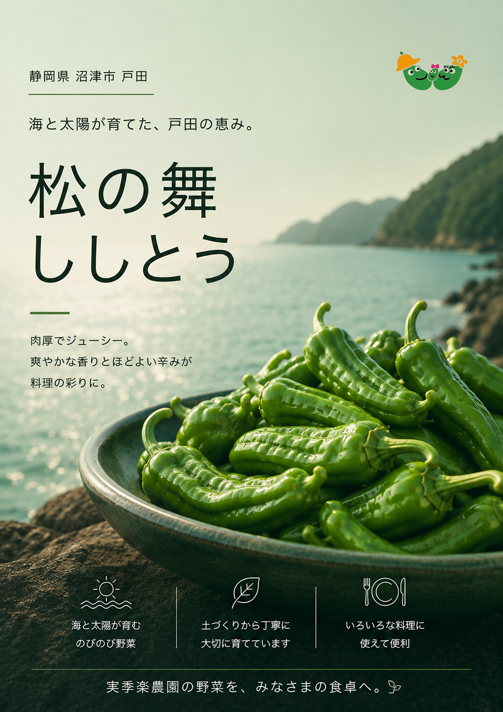 サムネイル： 唯一無二の伊豆ブランド　松の舞ししとう　(1kg)