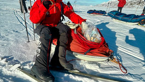 Skiing up Adventdalen