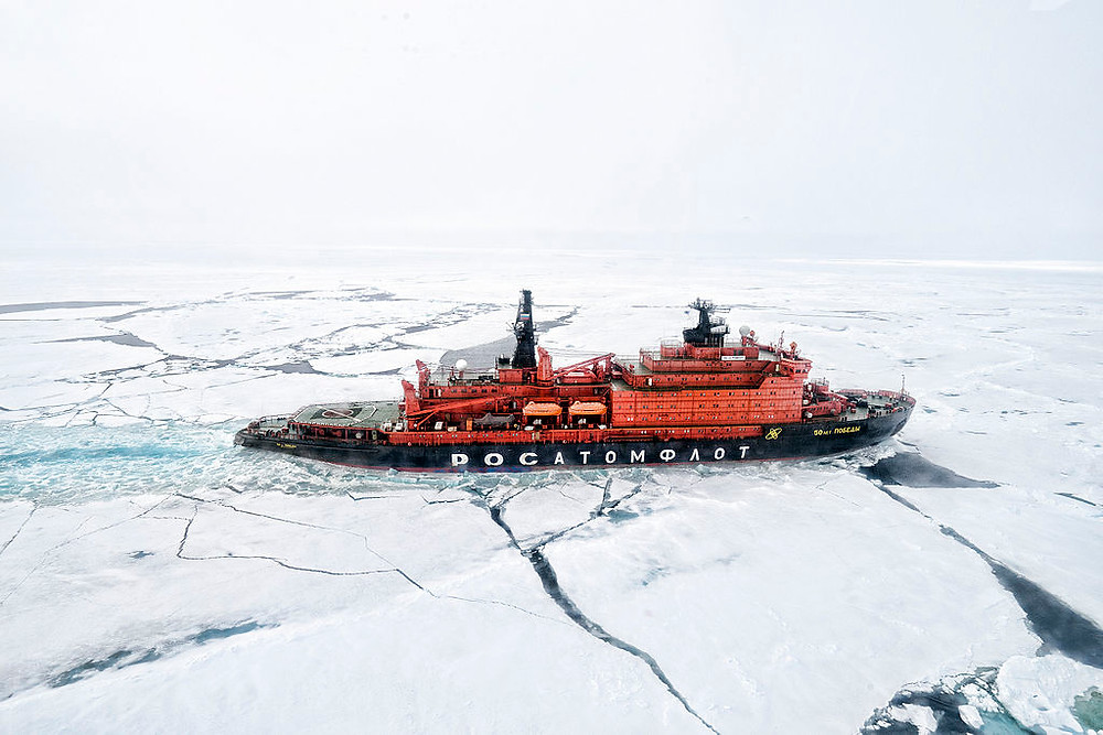 This nuclear icebreaker makes annual trips to the North Pole with tourists onboard. People looking for a North Pole trip can also fly to the North Pole, or ski or dogsled to the North Pole.