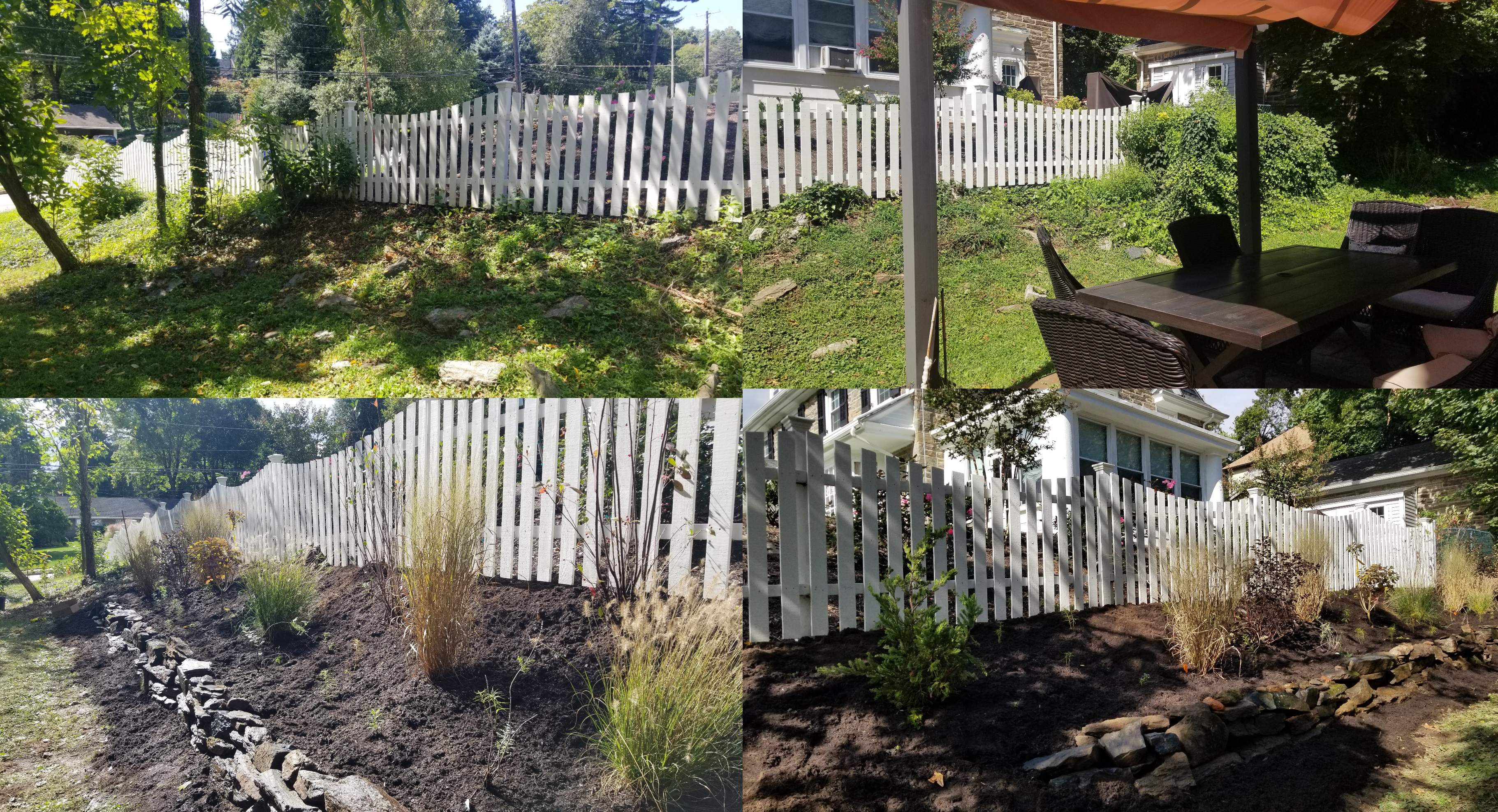 Patio hillside bed