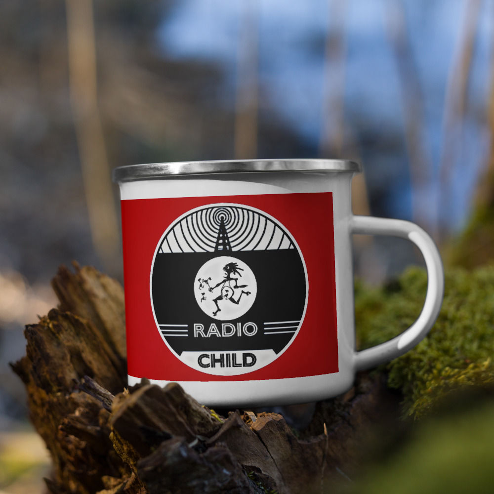 Radio Child Enamel Mug