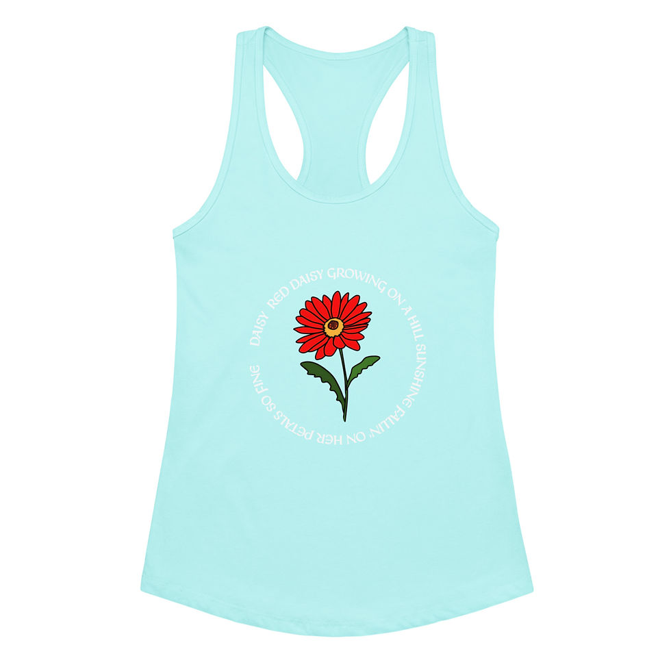 Thumbnail: Women’s Red Daisy fitted racerback tank top