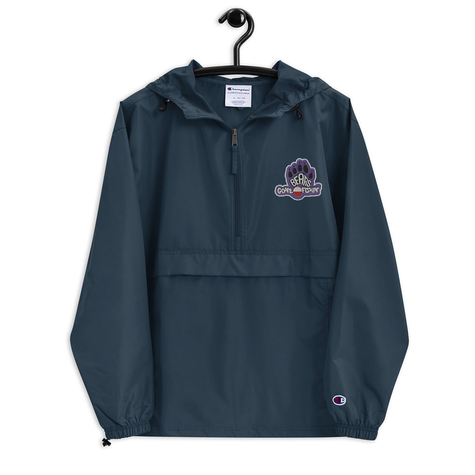 Thumbnail: Bear Gone Fishing Embroidered Champion Packable Jacket